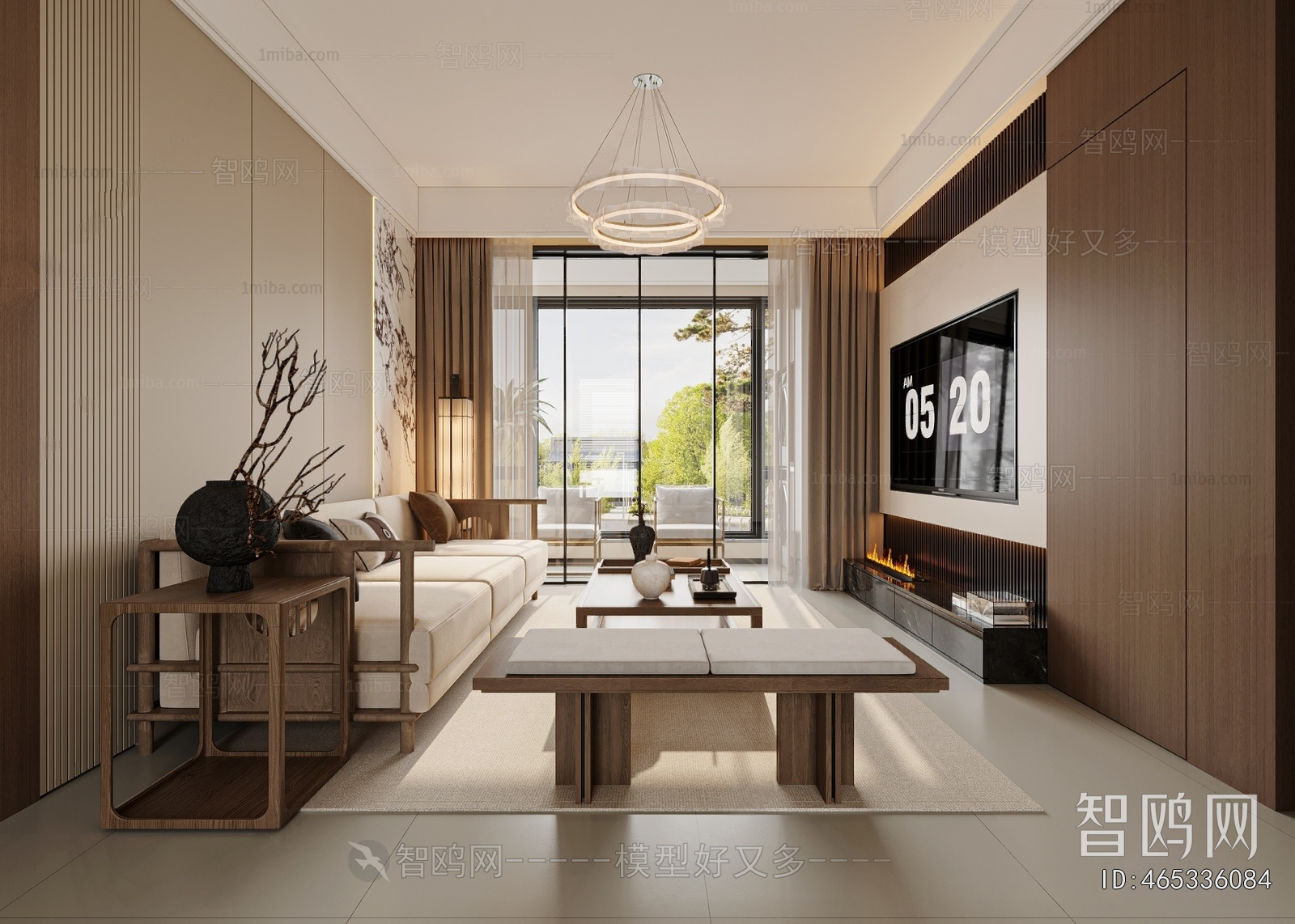 New Chinese Style A Living Room