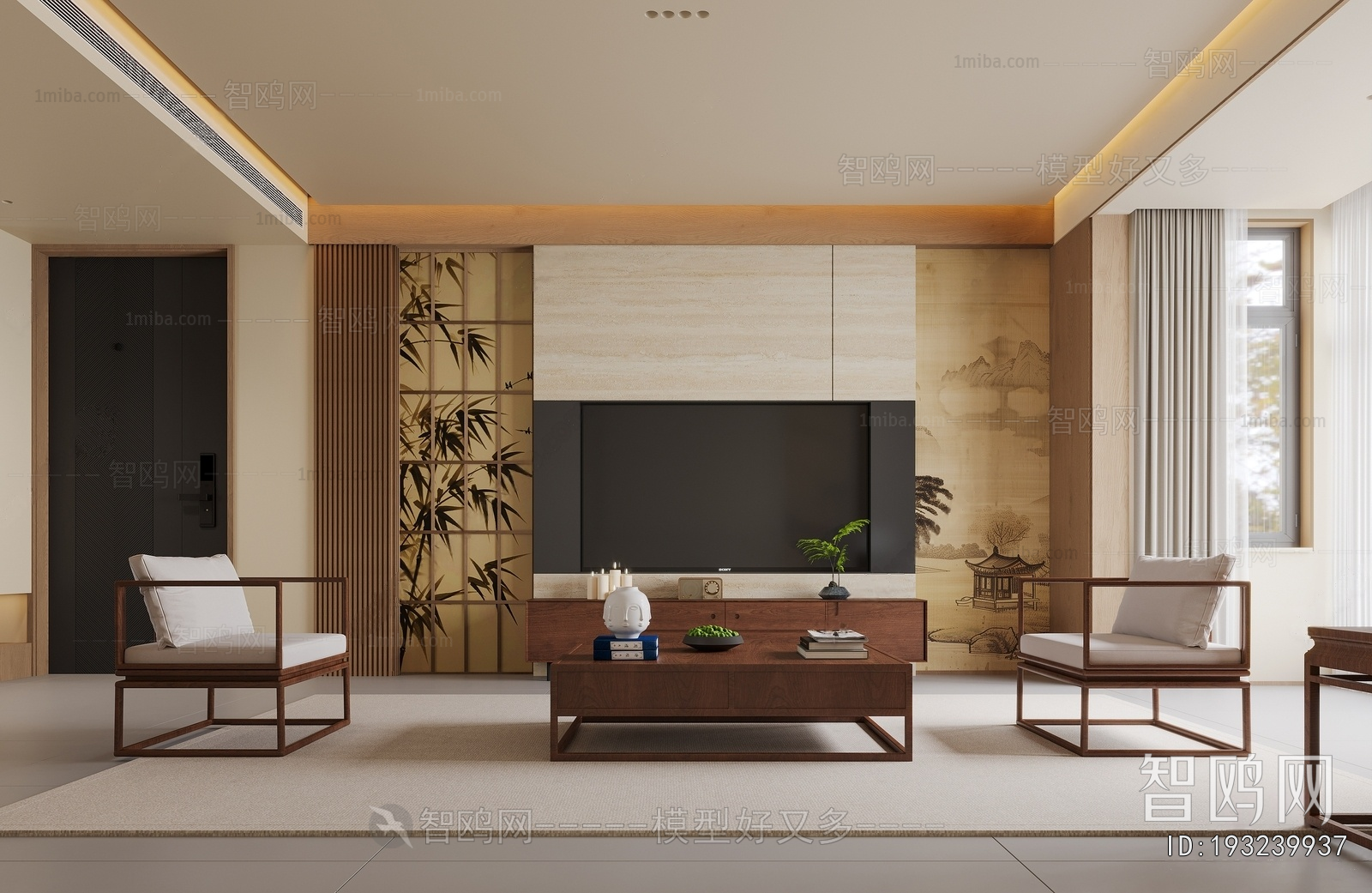 New Chinese Style A Living Room