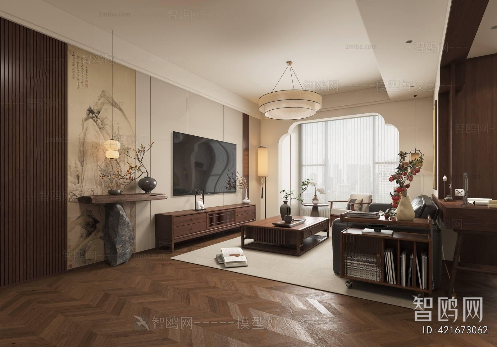 New Chinese Style A Living Room