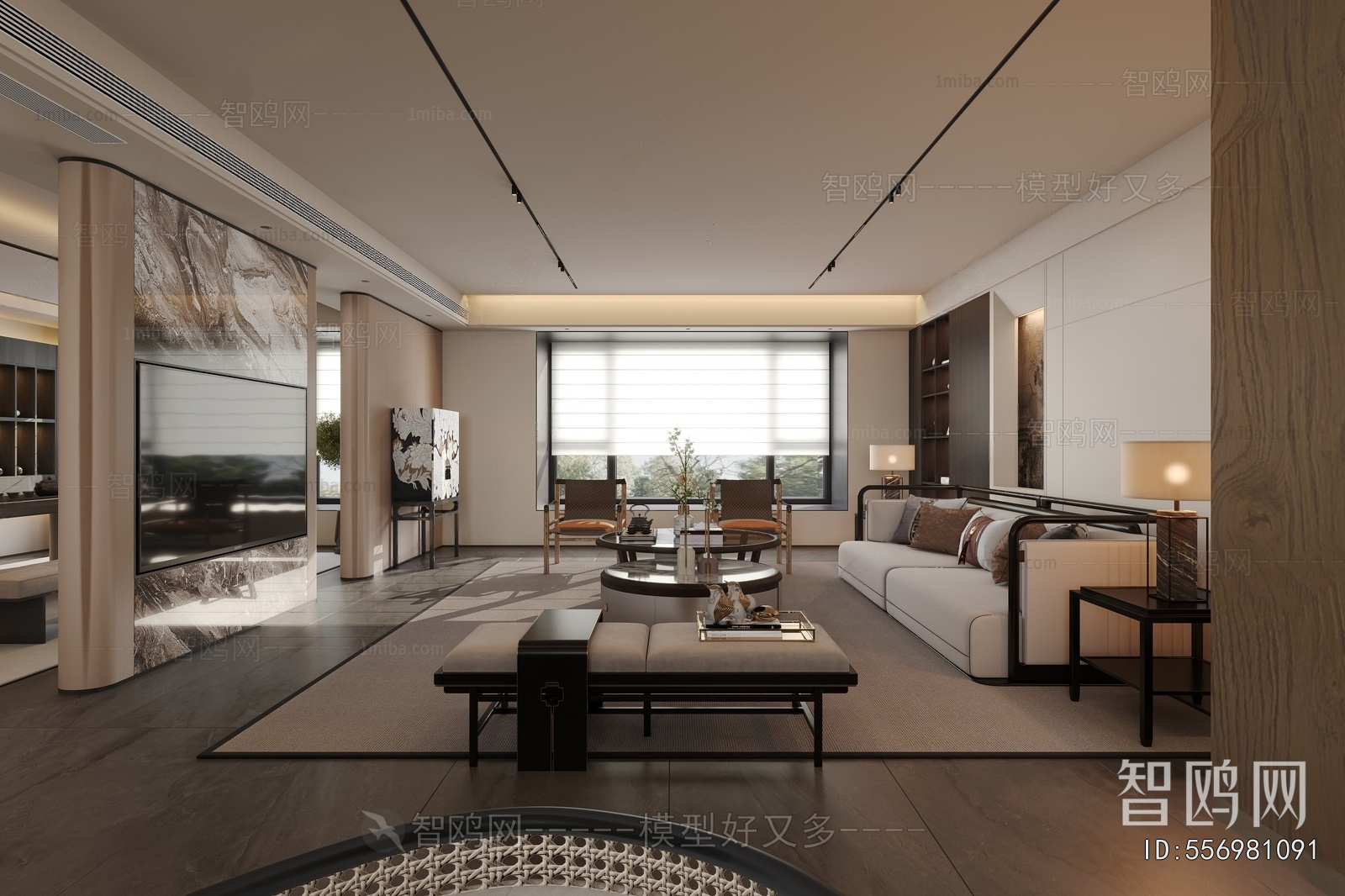 New Chinese Style A Living Room