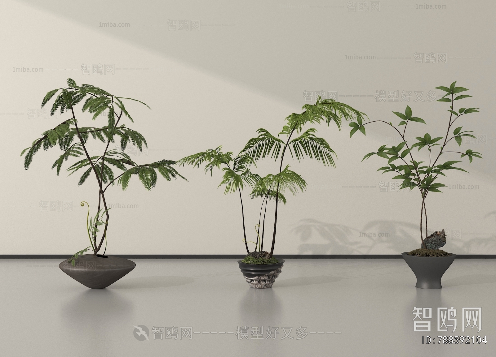 Modern Ground Green Plant Potted Plants