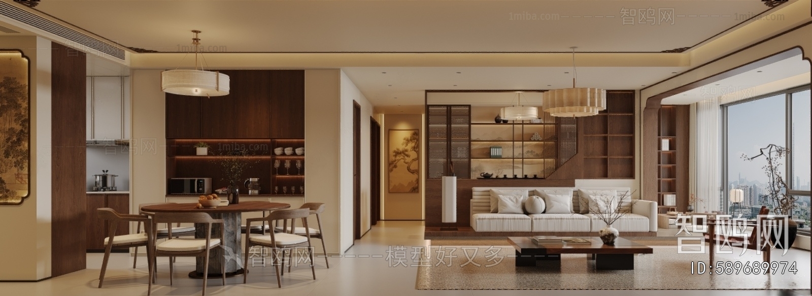 New Chinese Style A Living Room