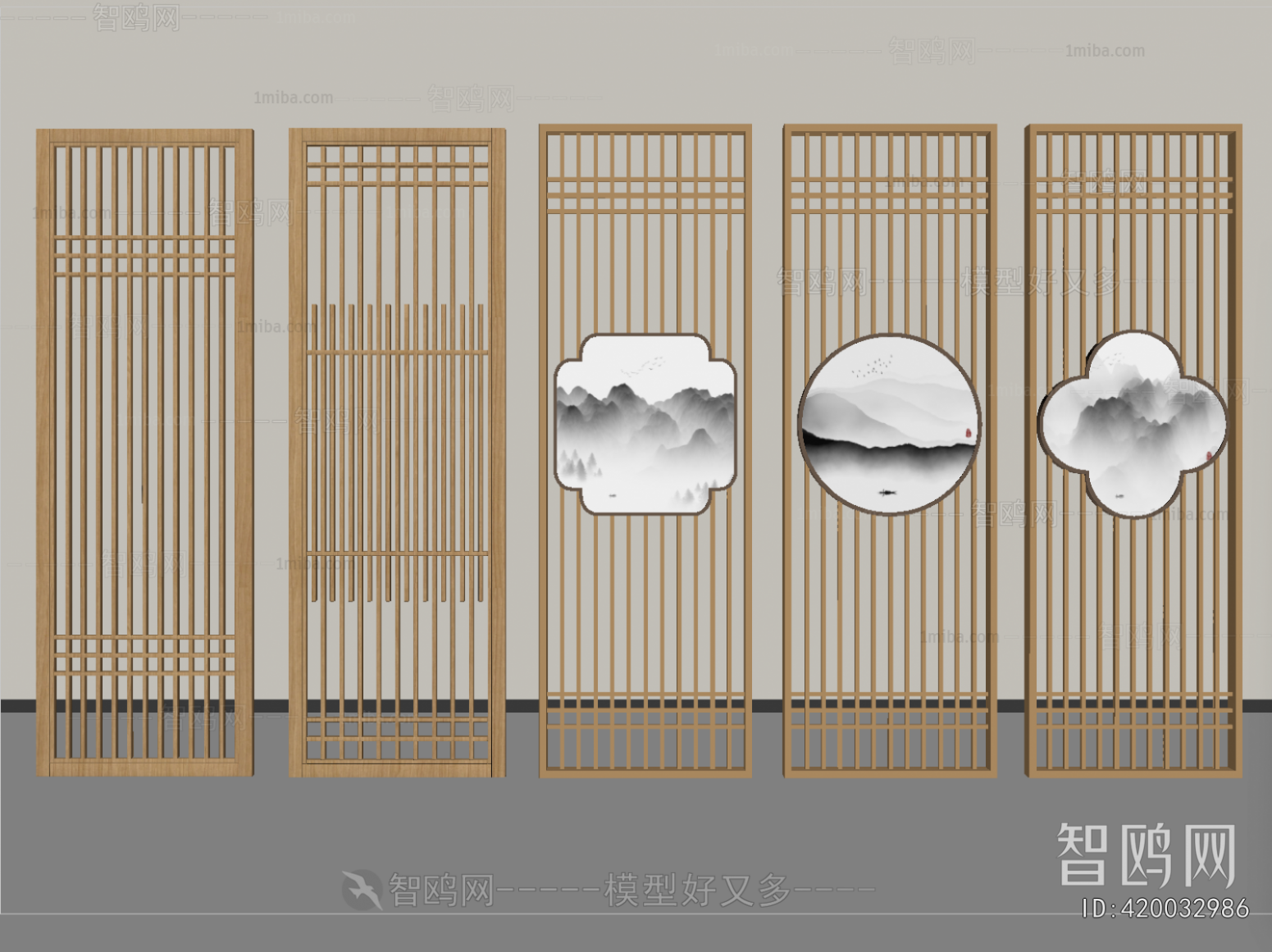 New Chinese Style Wooden Screen Partition