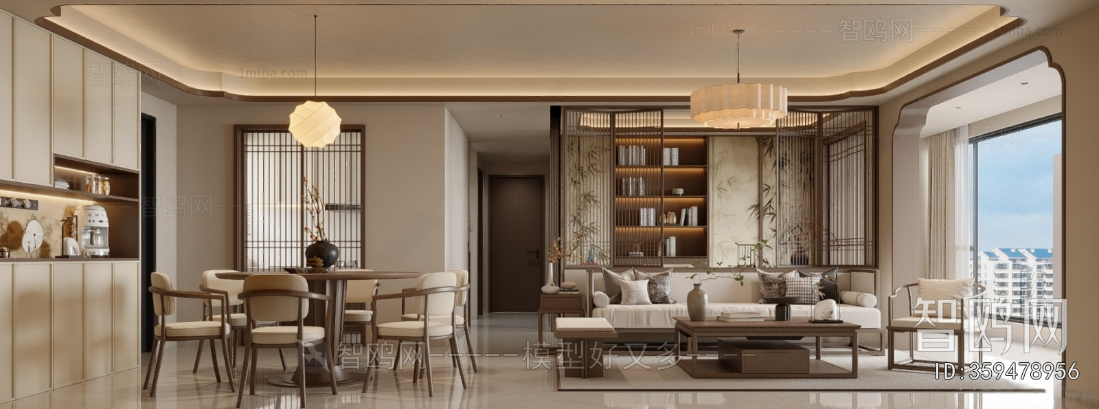 New Chinese Style A Living Room