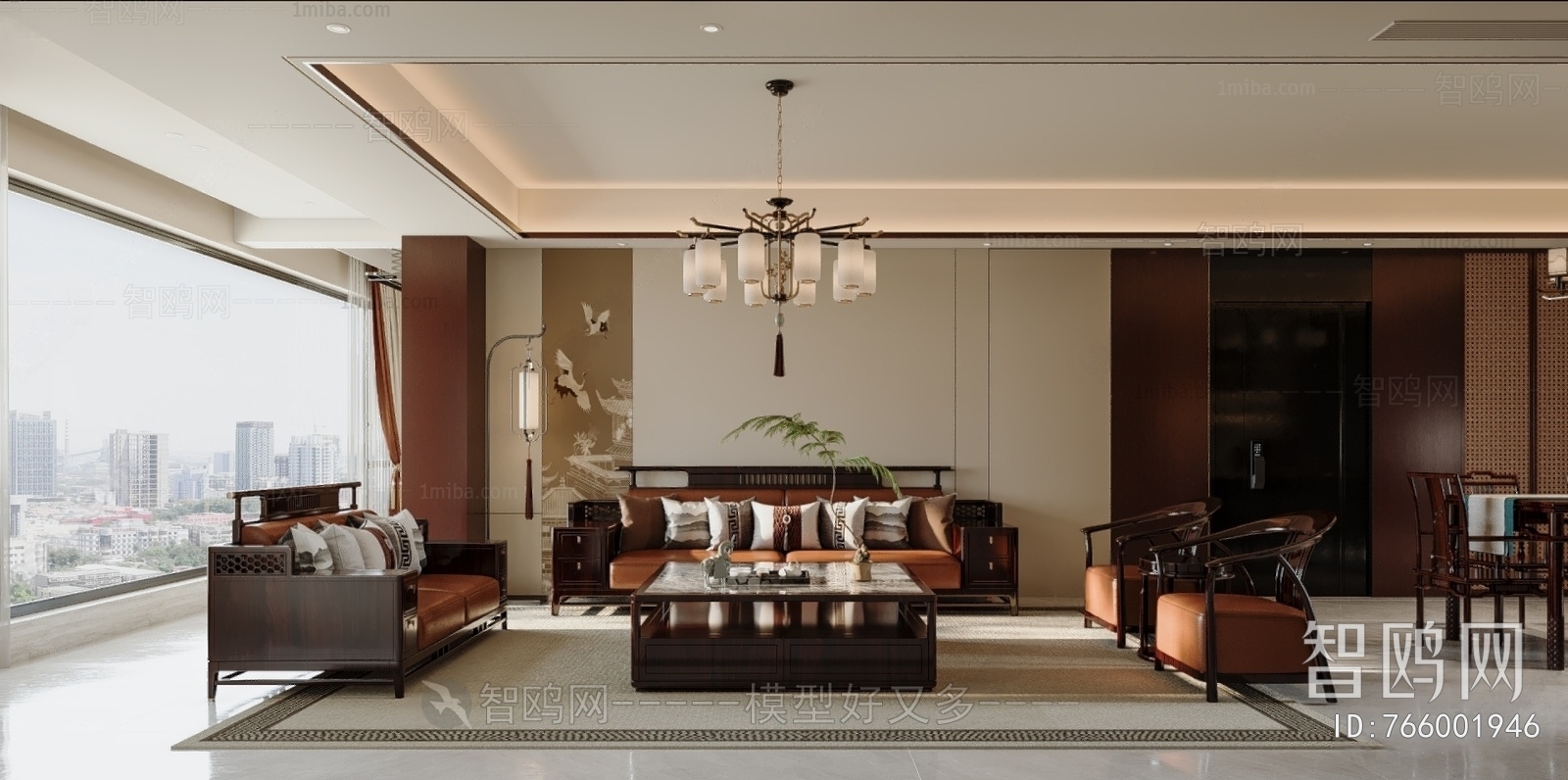 New Chinese Style A Living Room