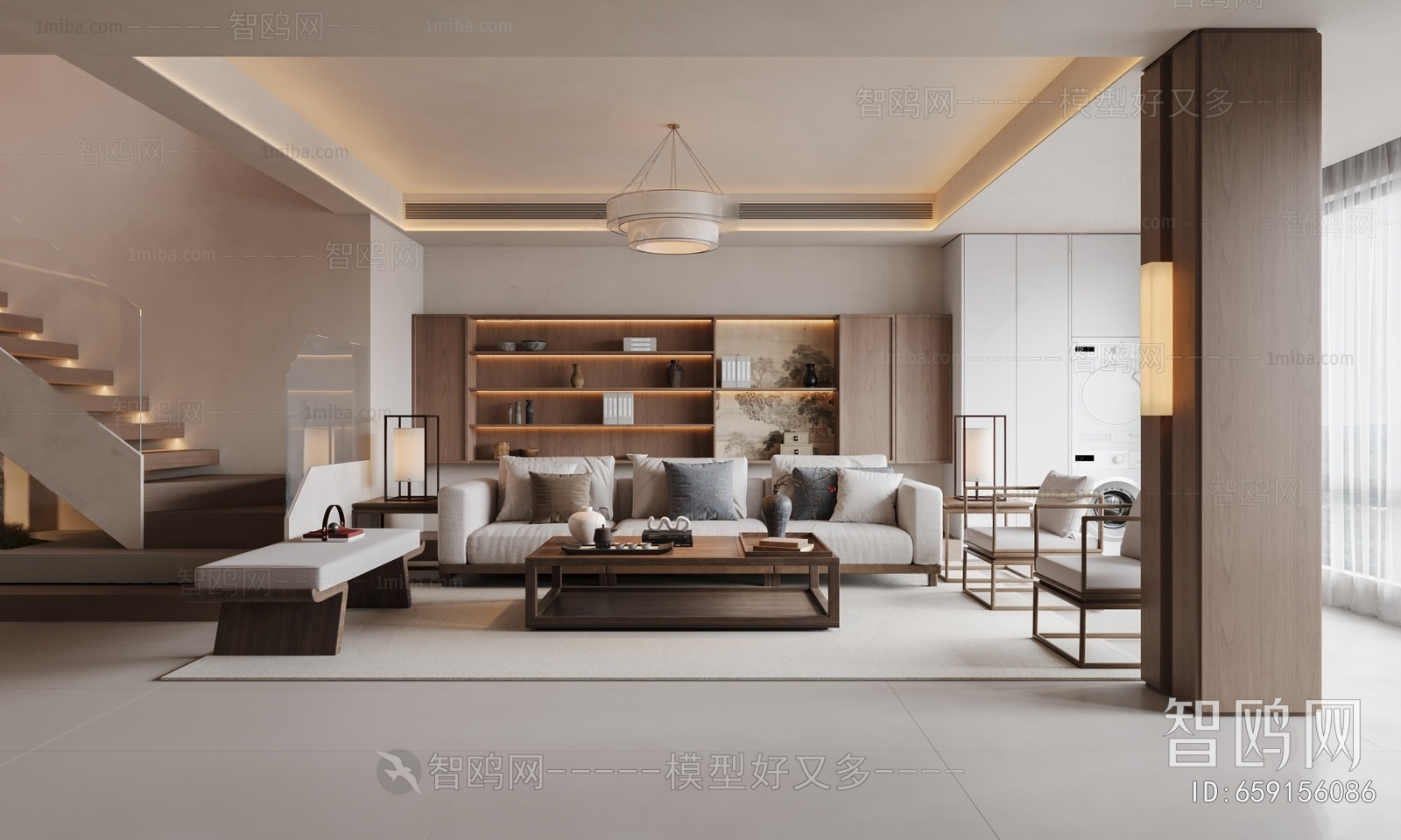 New Chinese Style A Living Room