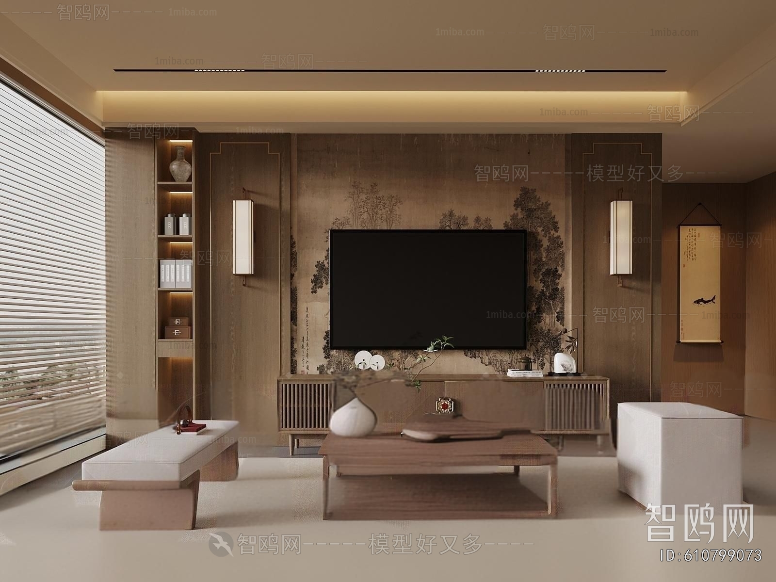 New Chinese Style A Living Room