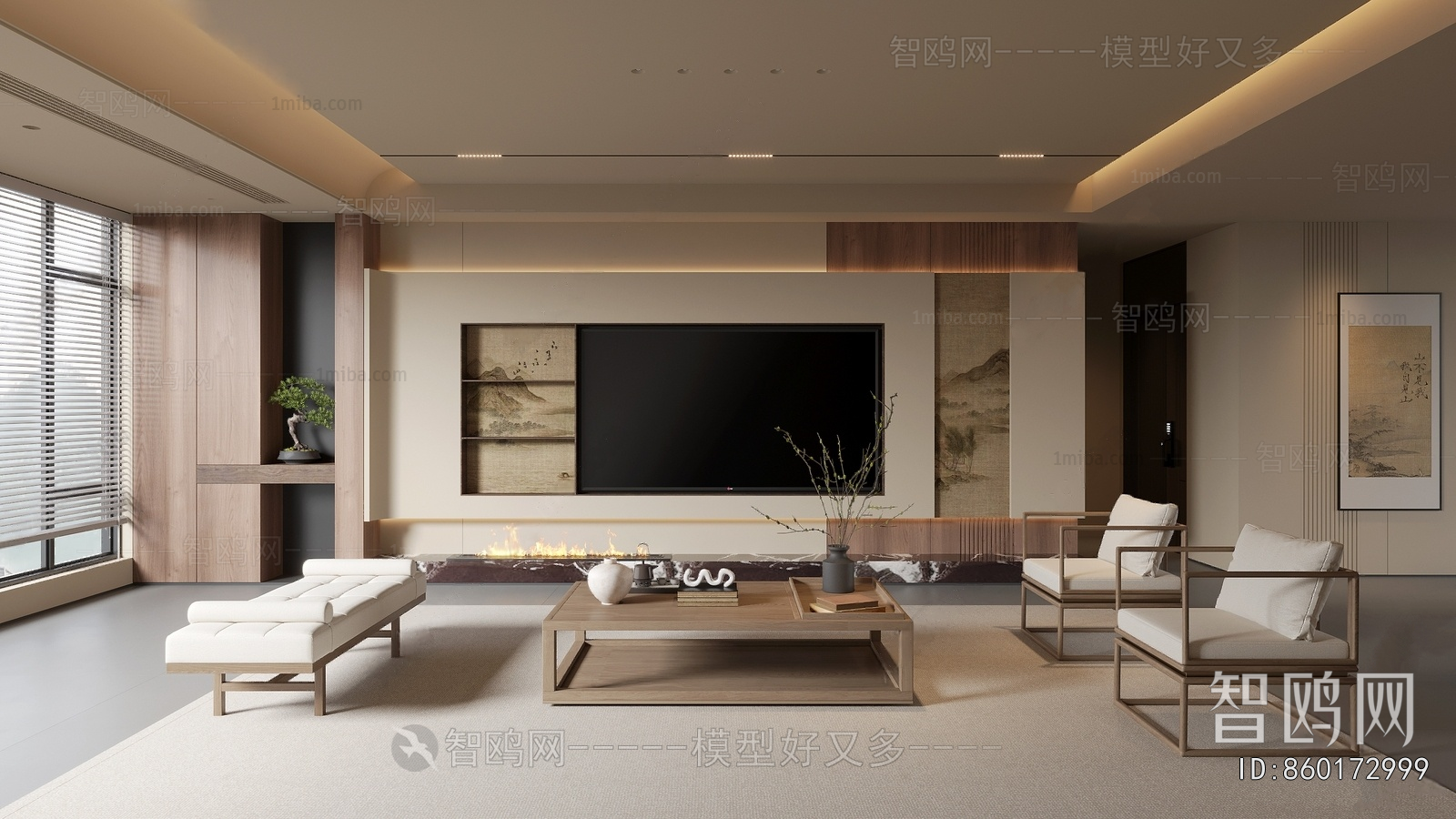 New Chinese Style A Living Room