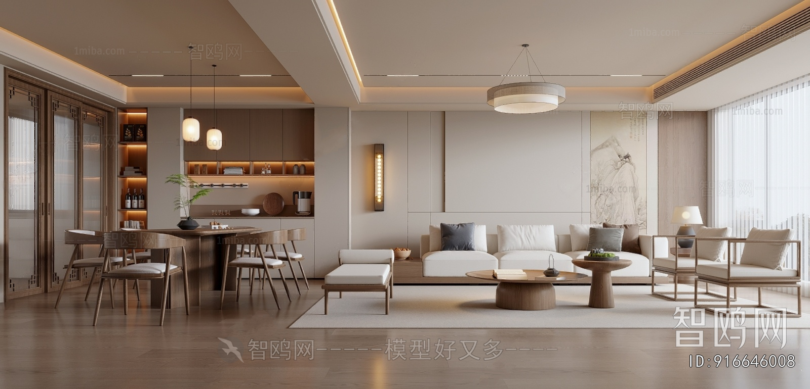 New Chinese Style A Living Room