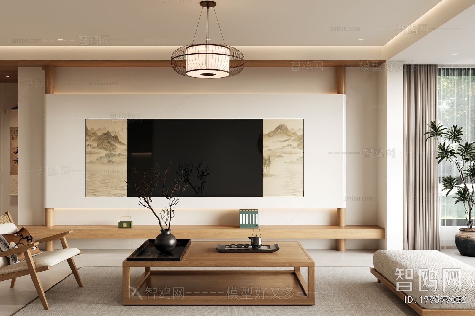 New Chinese Style A Living Room