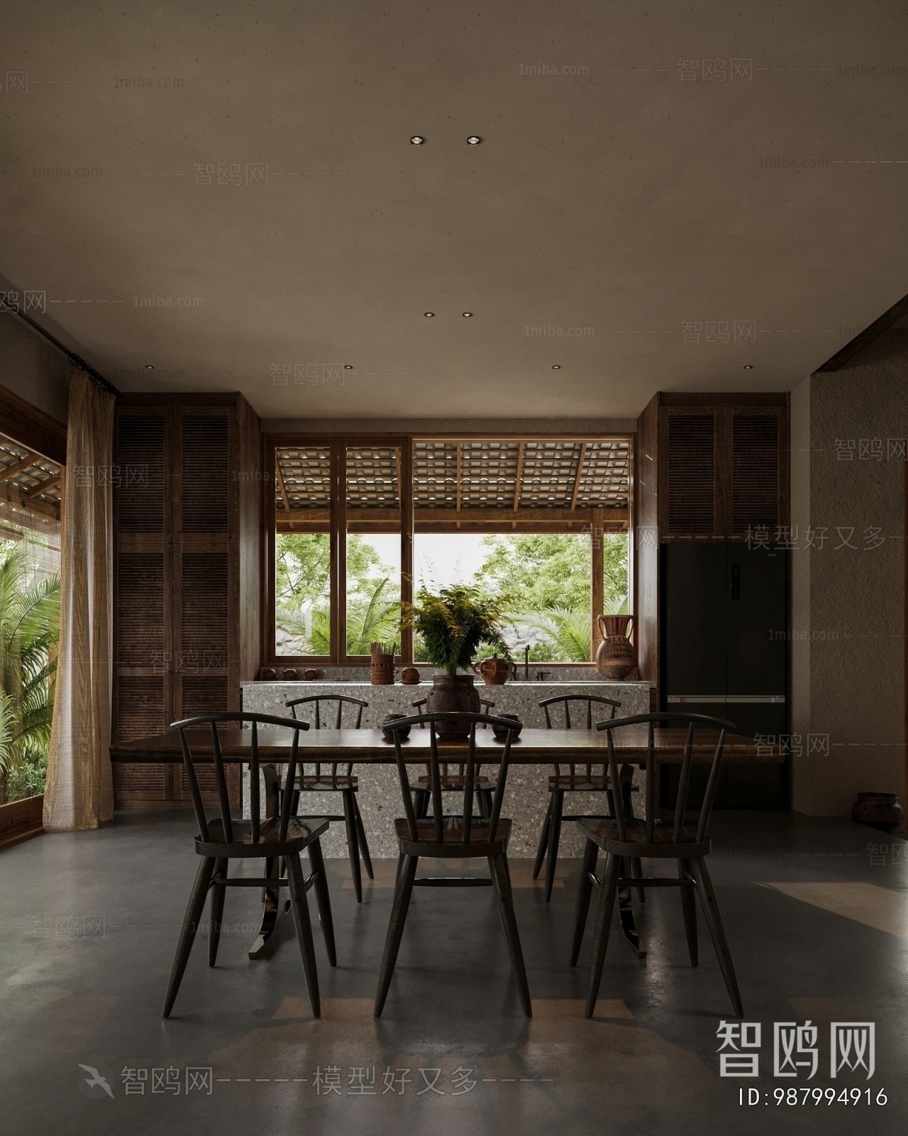 Wabi-sabi Style Dining Room