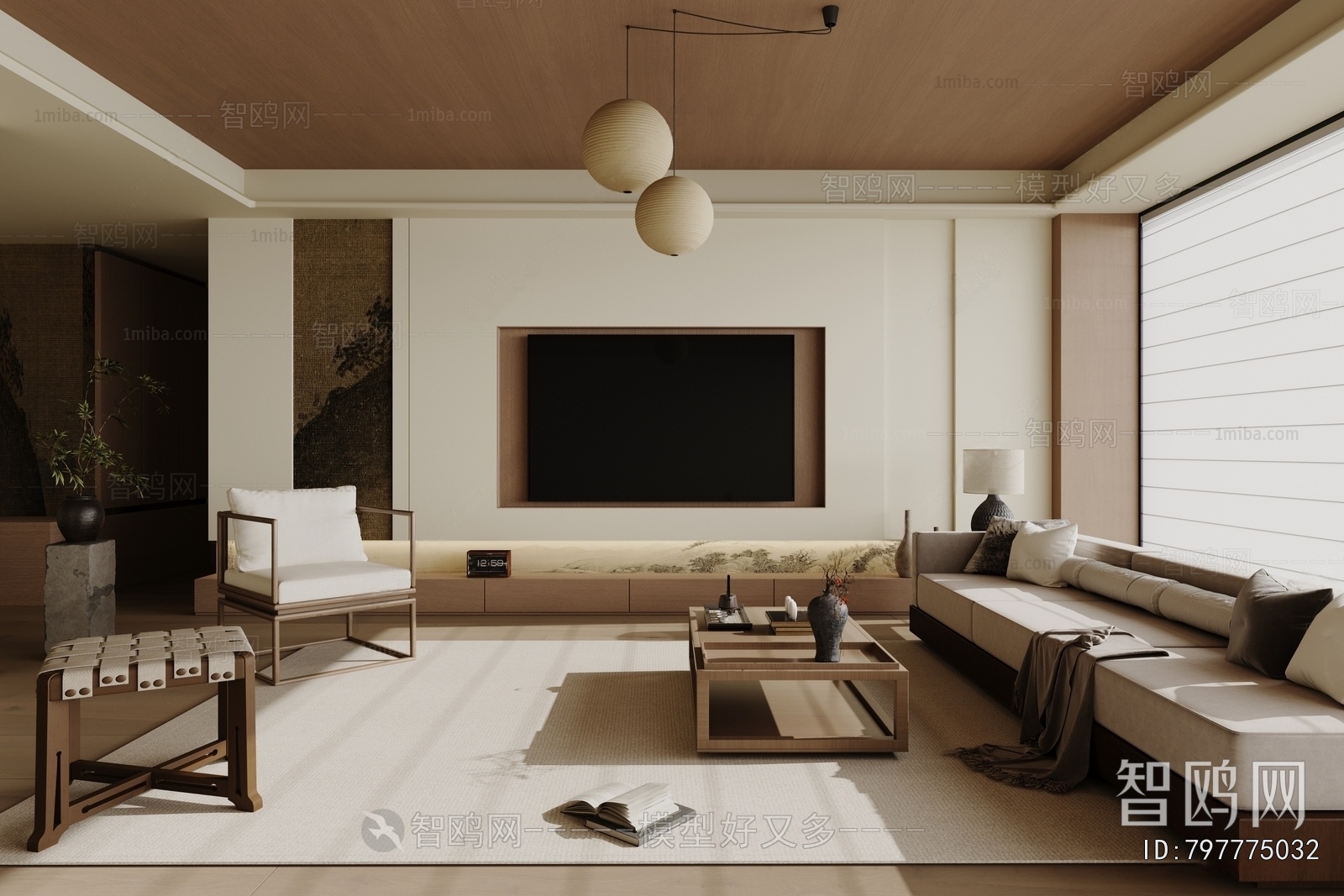 New Chinese Style A Living Room