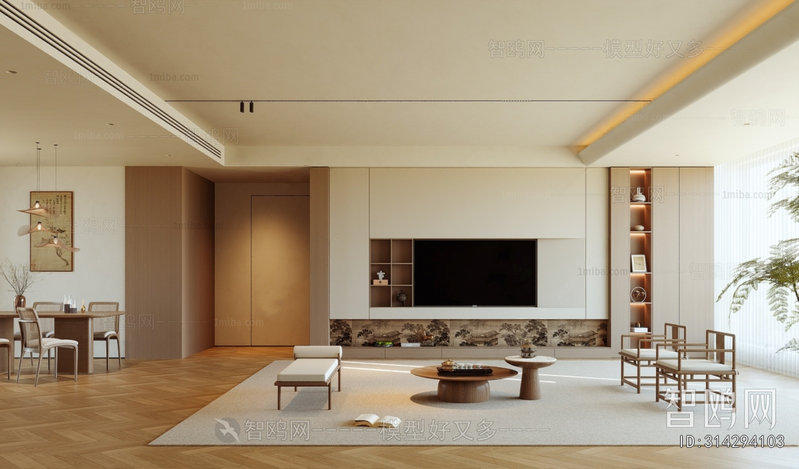 New Chinese Style A Living Room