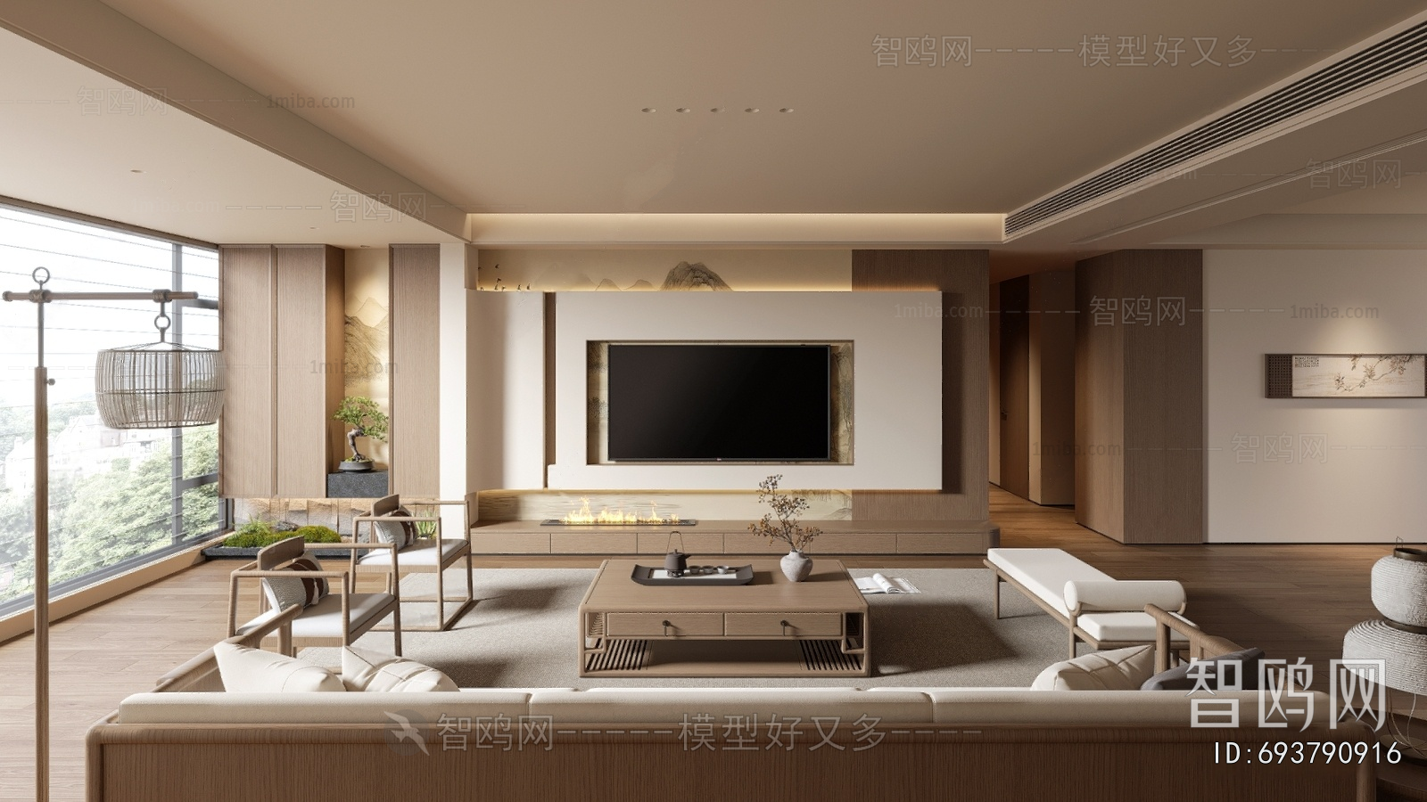 New Chinese Style A Living Room