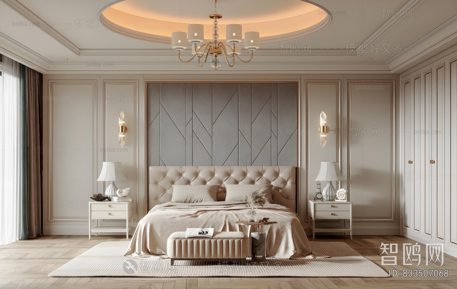 Simple European Style Bedroom