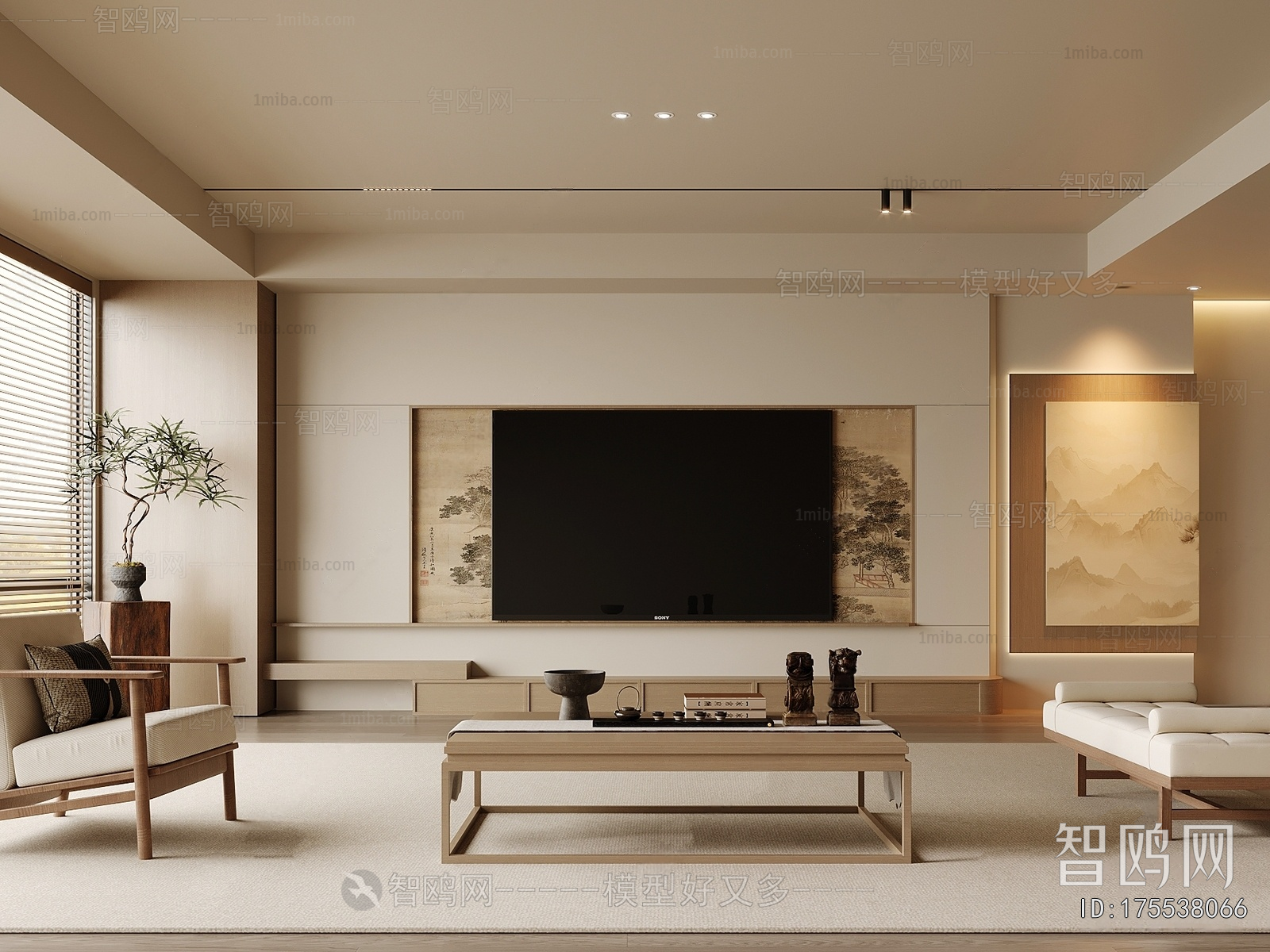 New Chinese Style A Living Room