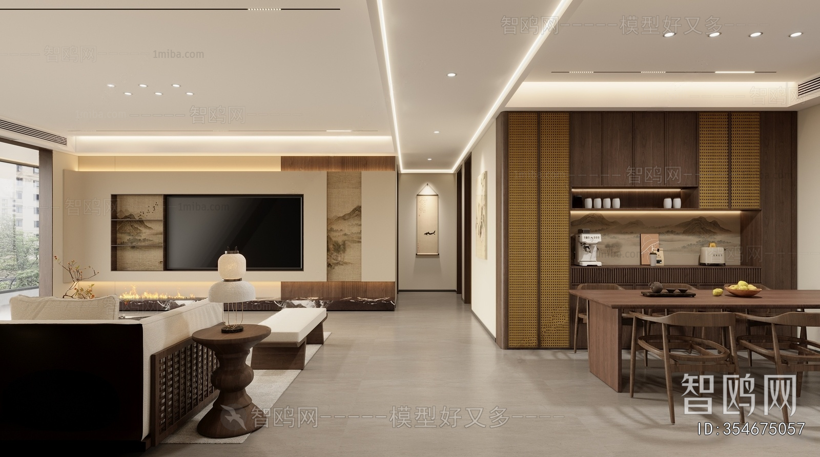 New Chinese Style A Living Room