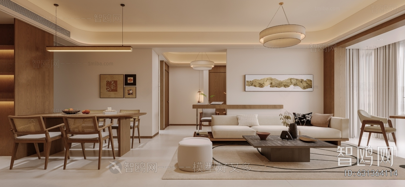 New Chinese Style A Living Room