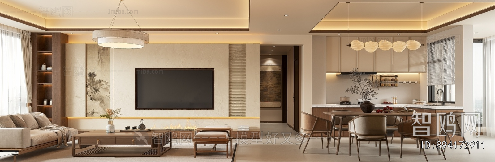 New Chinese Style A Living Room