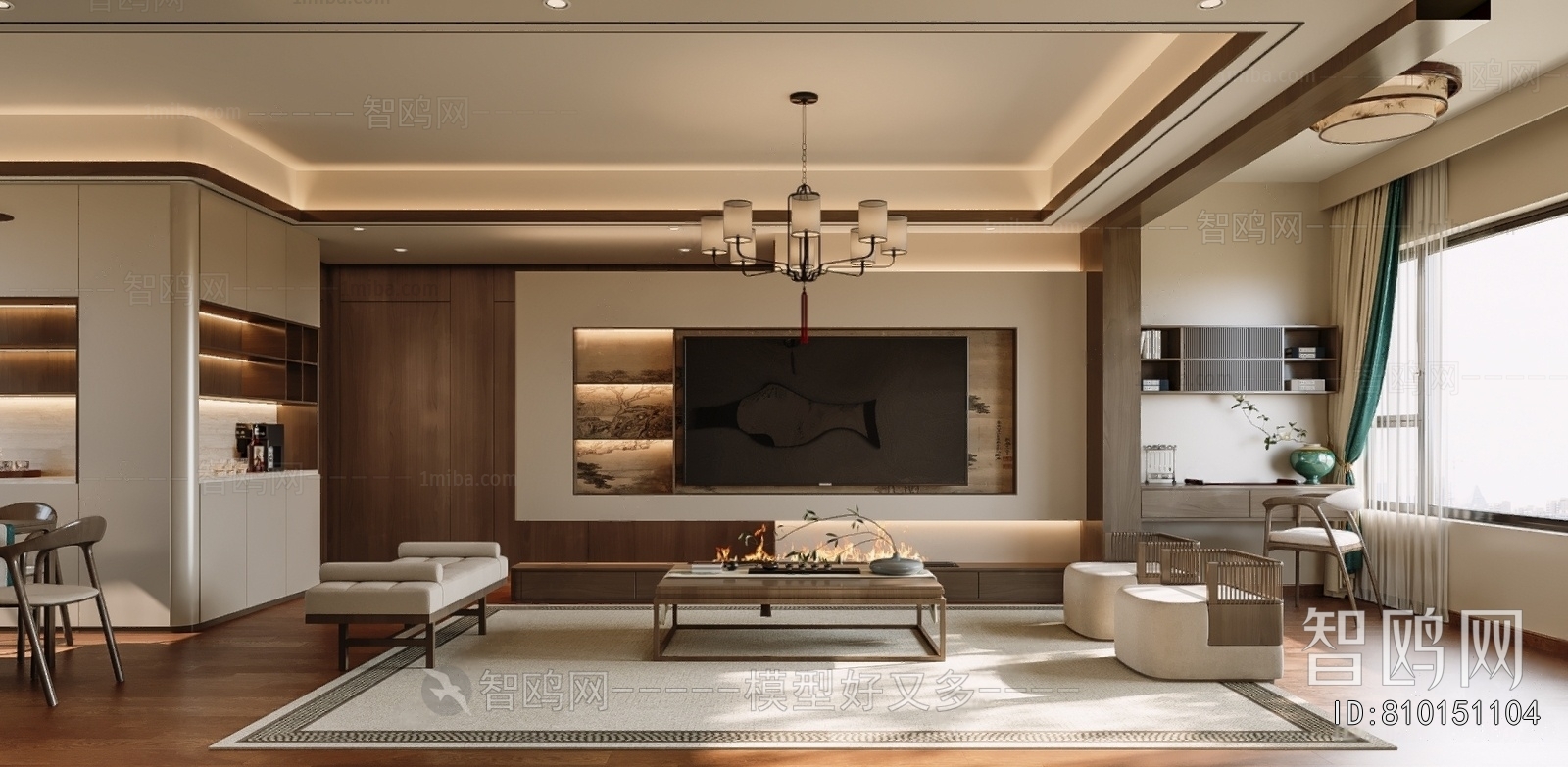 New Chinese Style A Living Room