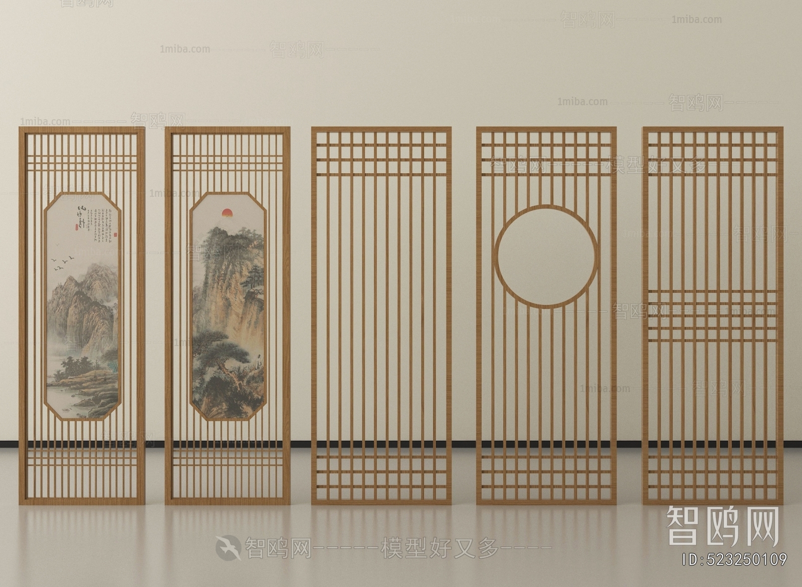 New Chinese Style Wooden Screen Partition
