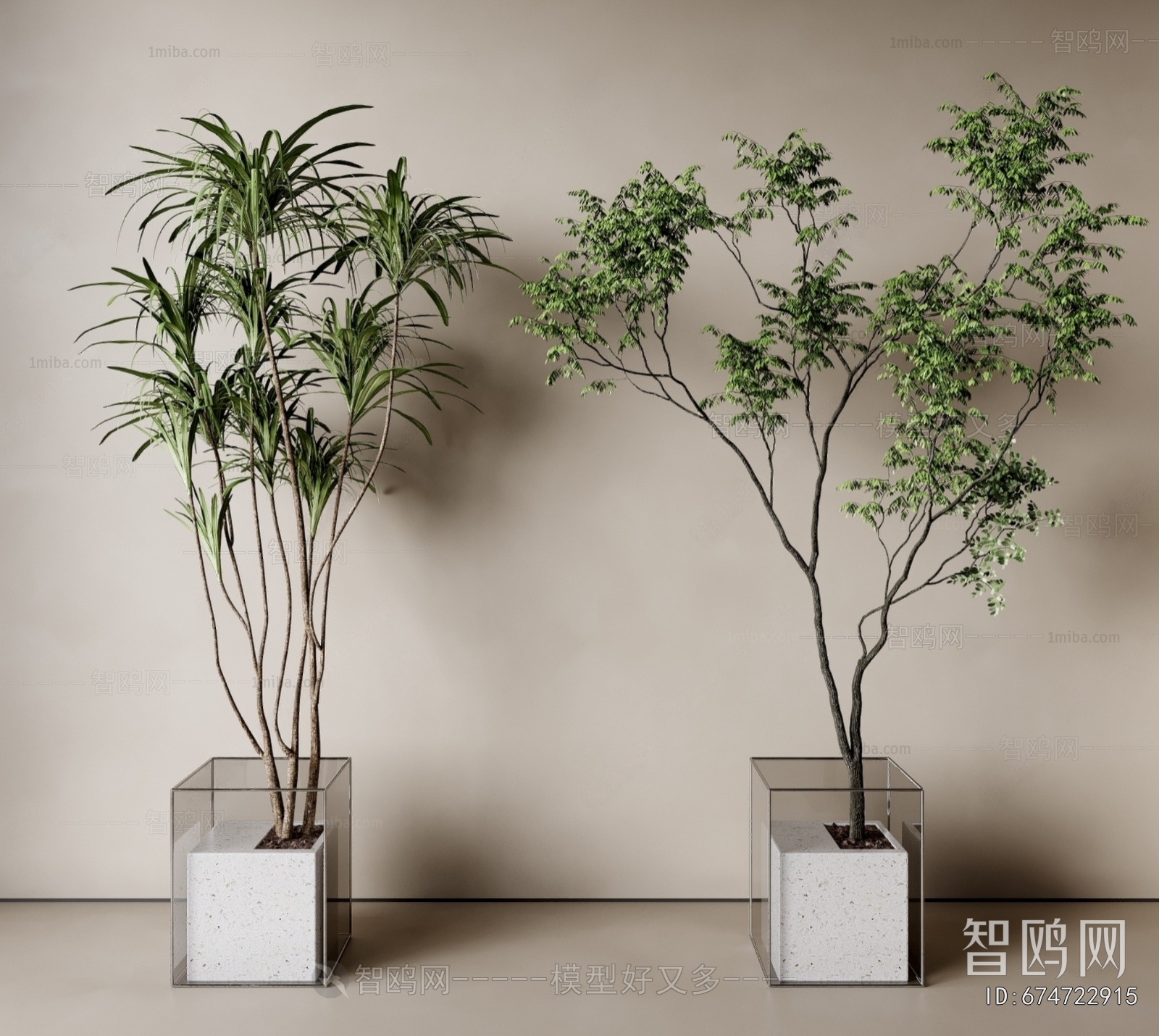 Modern Ground Green Plant Potted Plants