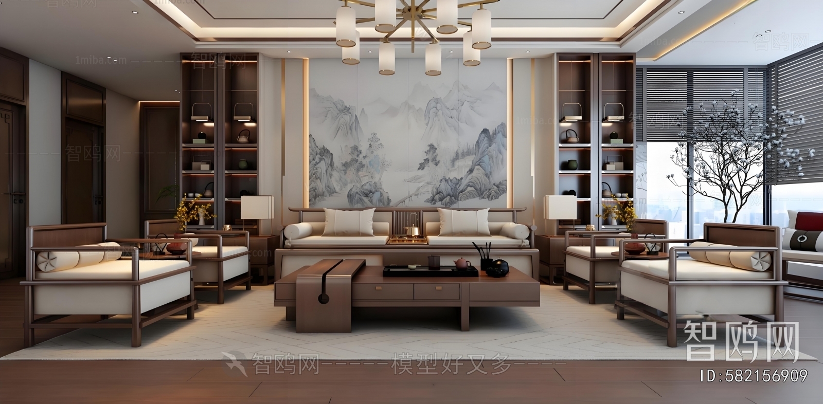 New Chinese Style A Living Room