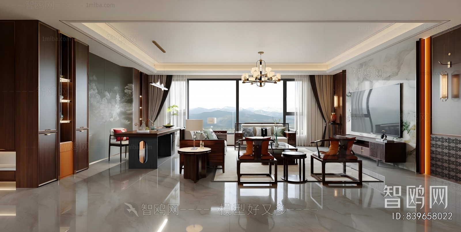 New Chinese Style A Living Room