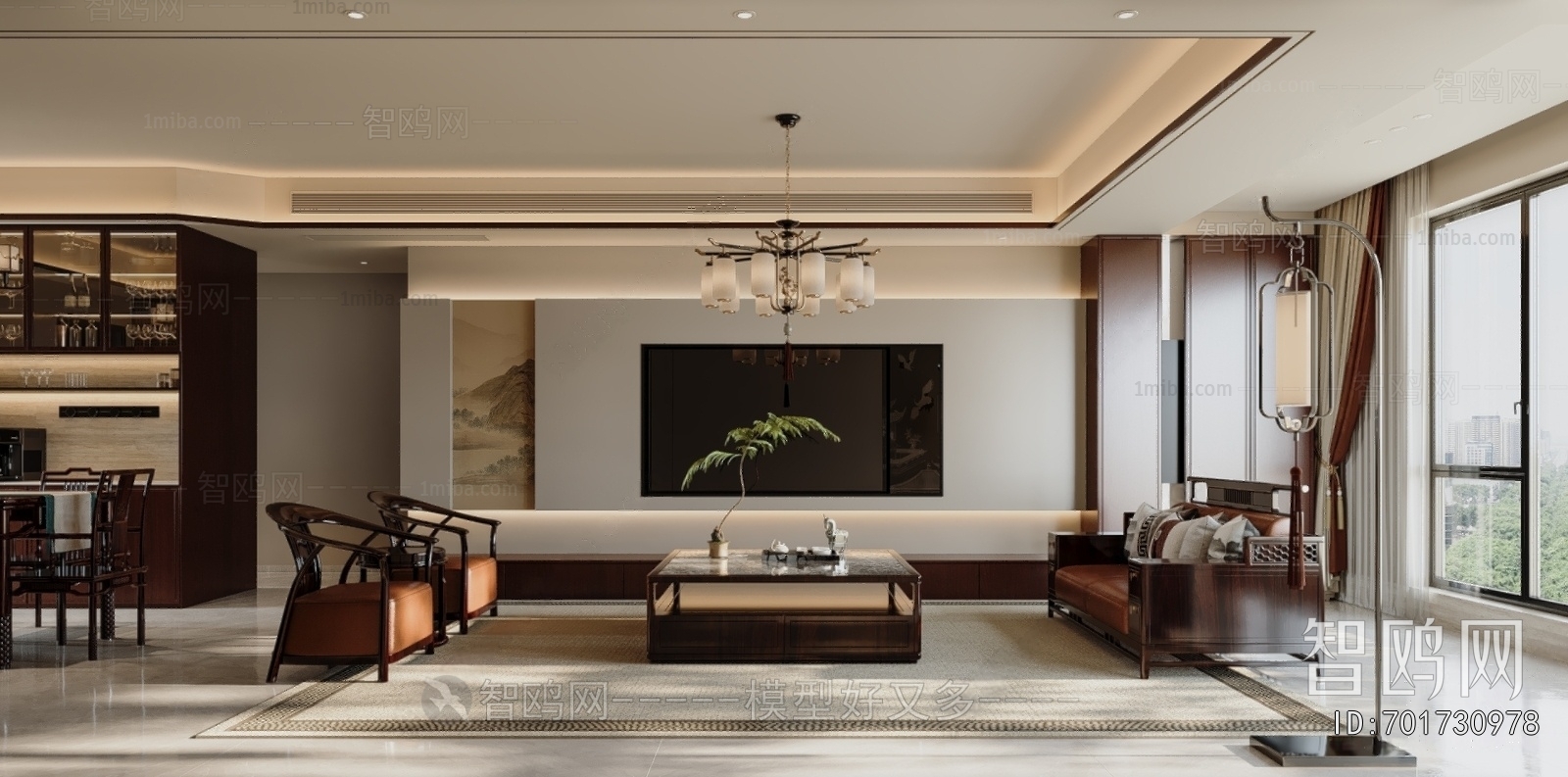 New Chinese Style A Living Room