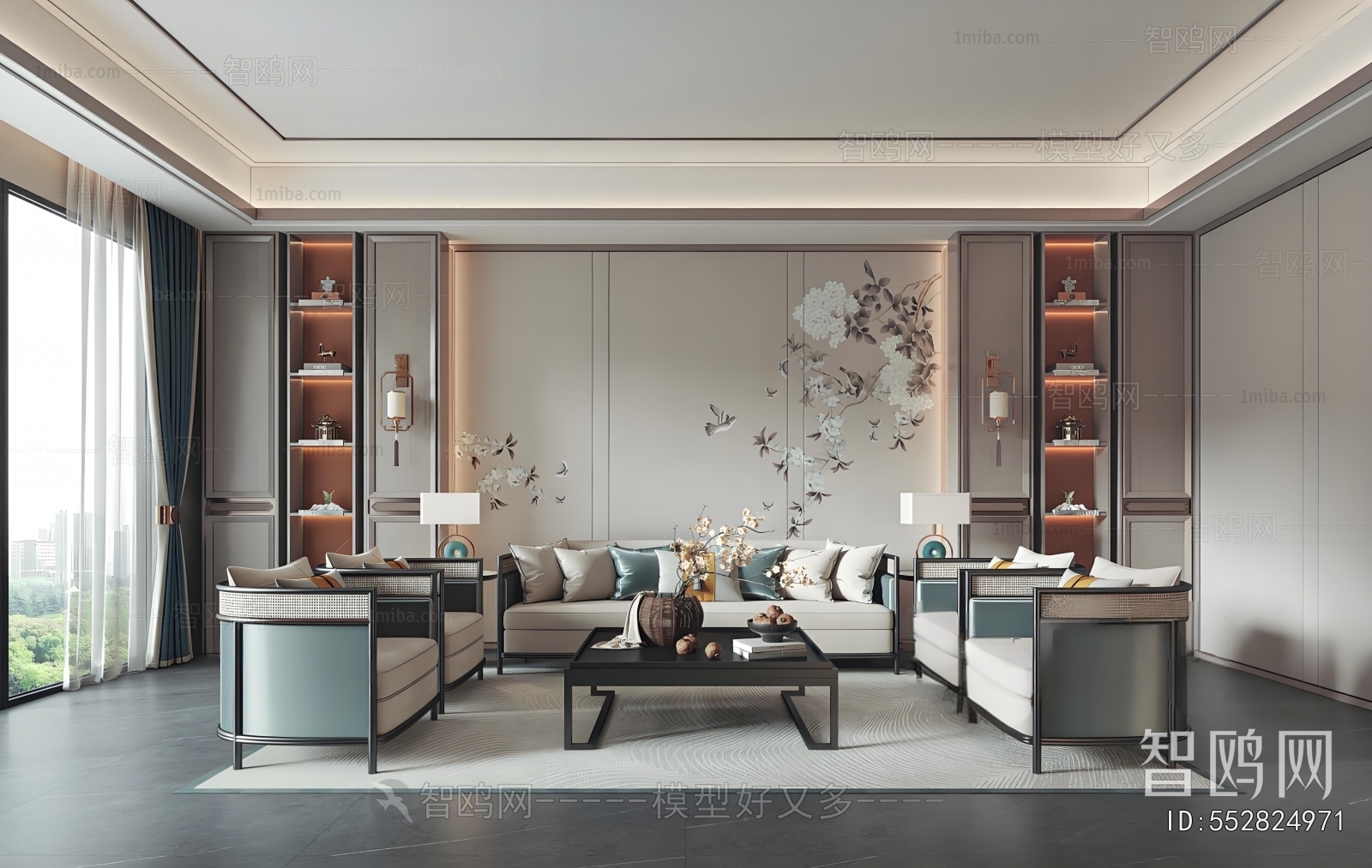 New Chinese Style A Living Room