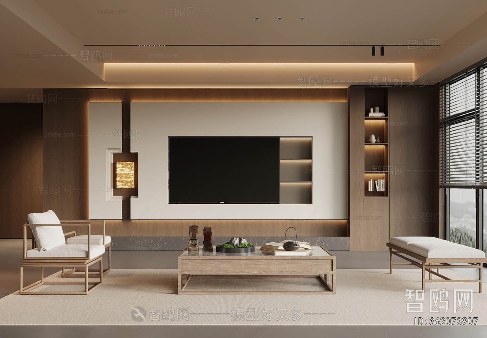 New Chinese Style A Living Room