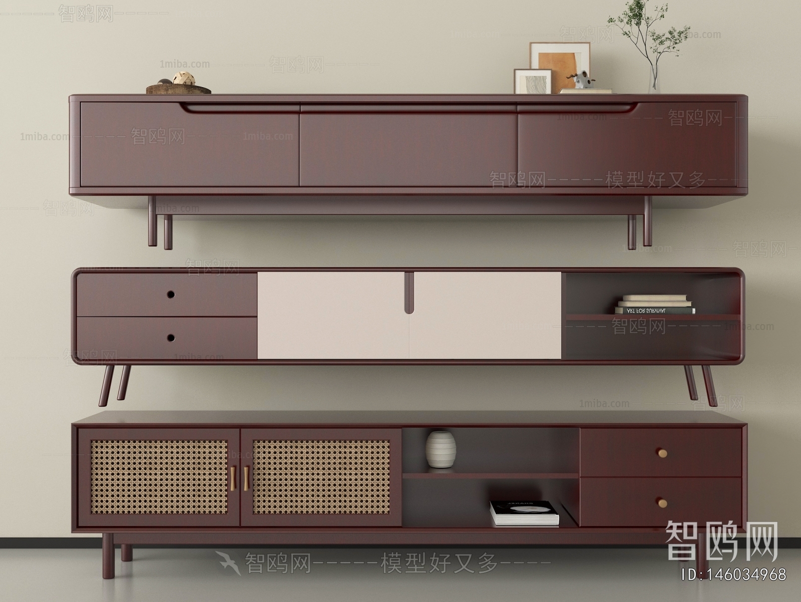 Wabi-sabi Style TV Cabinet