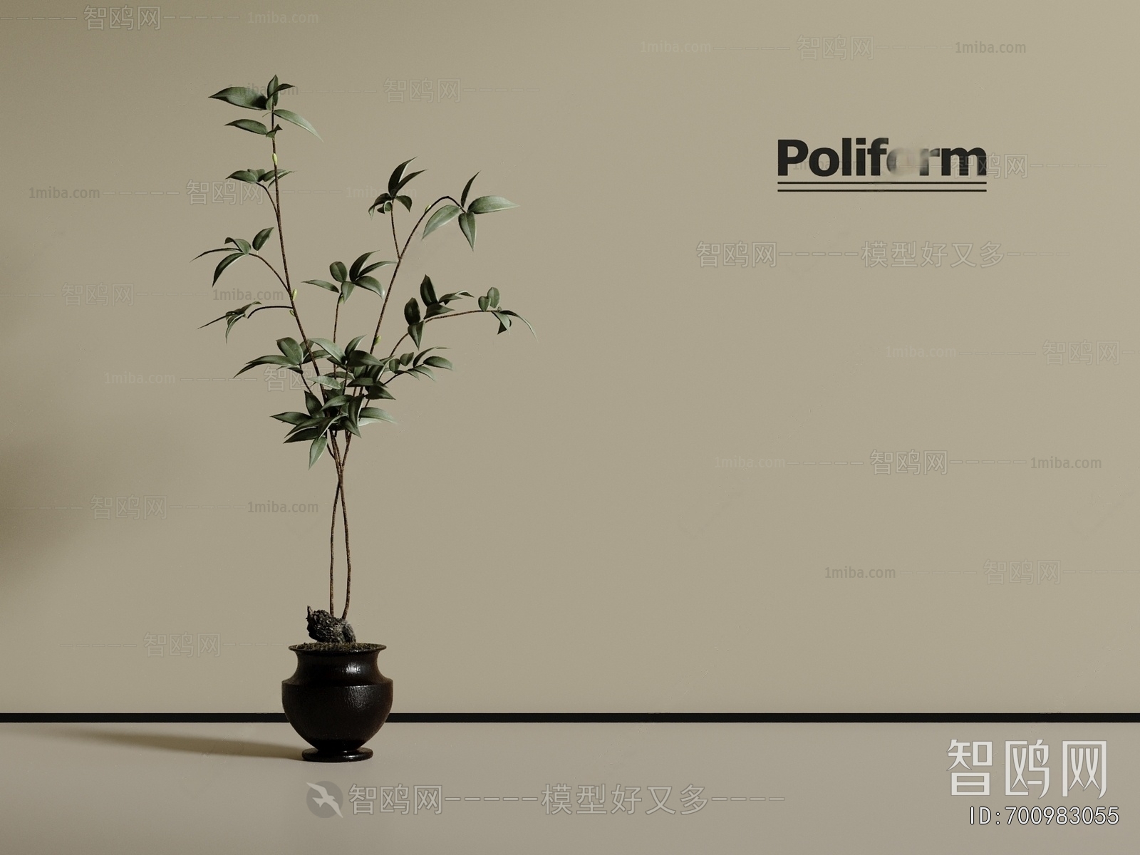 Modern Ground Green Plant Potted Plants