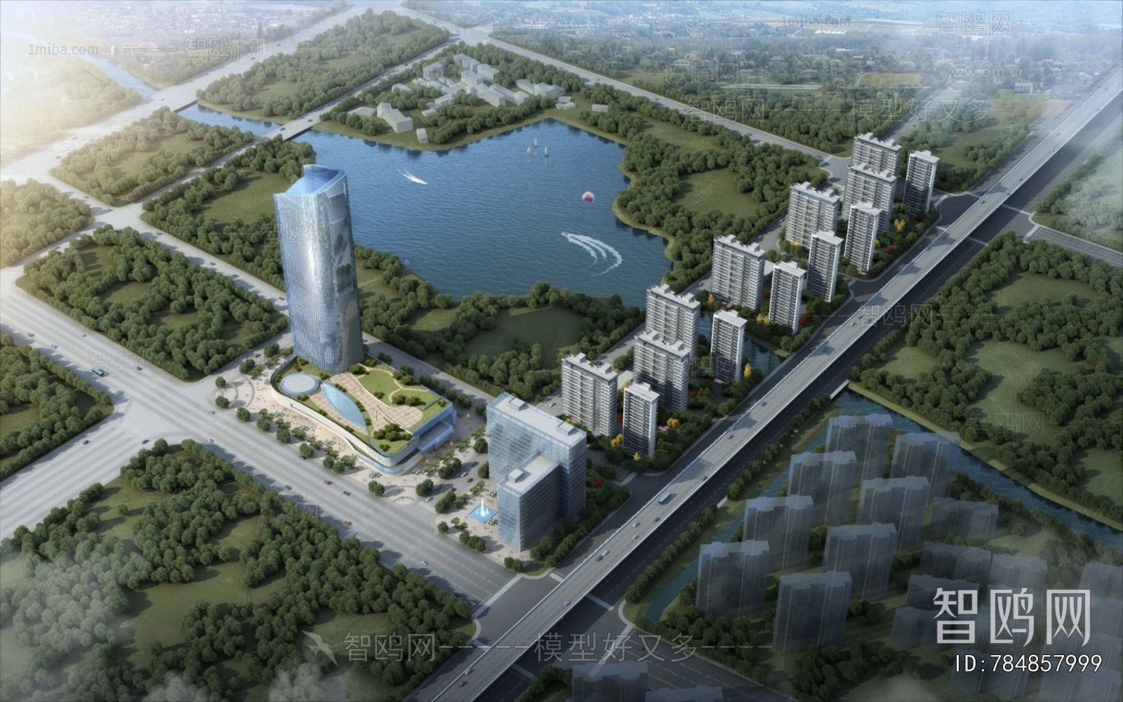 Modern Architectural Bird's-eye View Planning