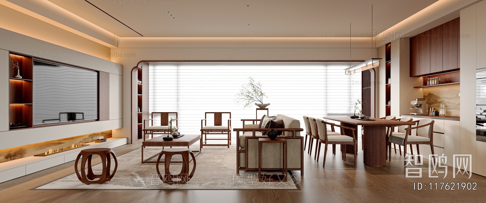 New Chinese Style A Living Room