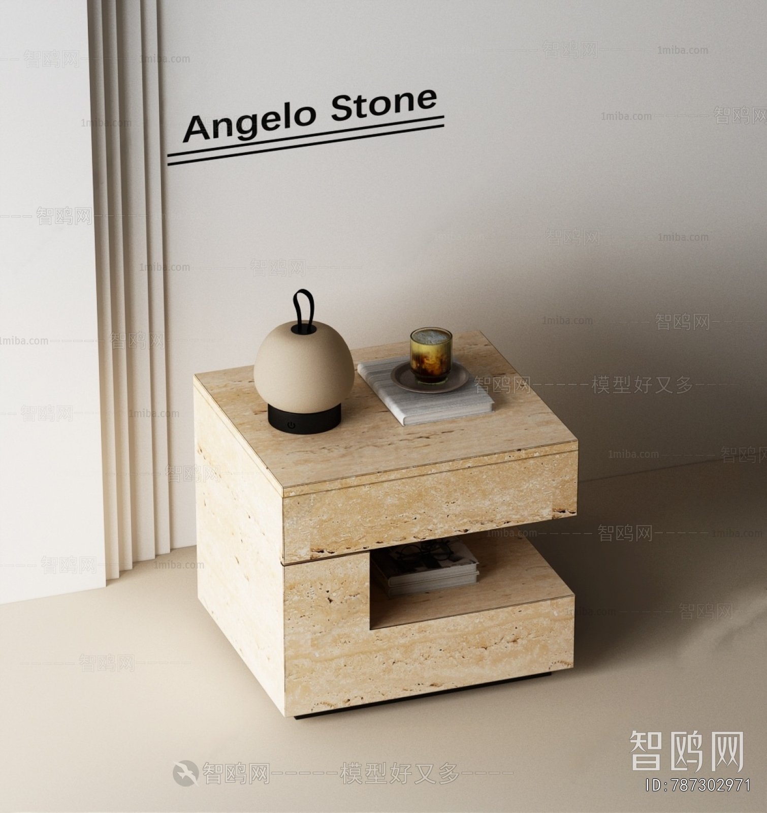 Wabi-sabi Style Bedside Cupboard