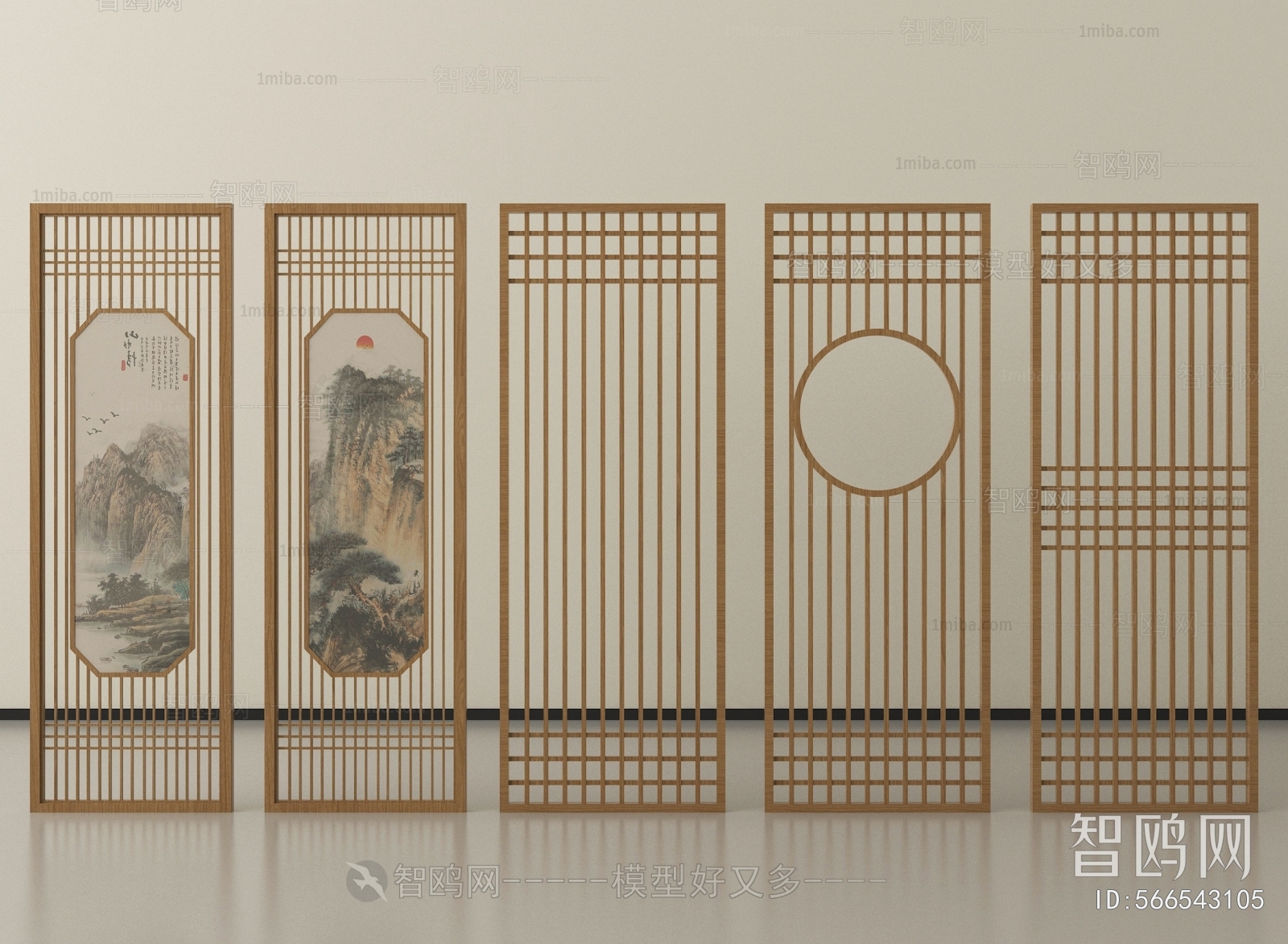 New Chinese Style Wooden Screen Partition