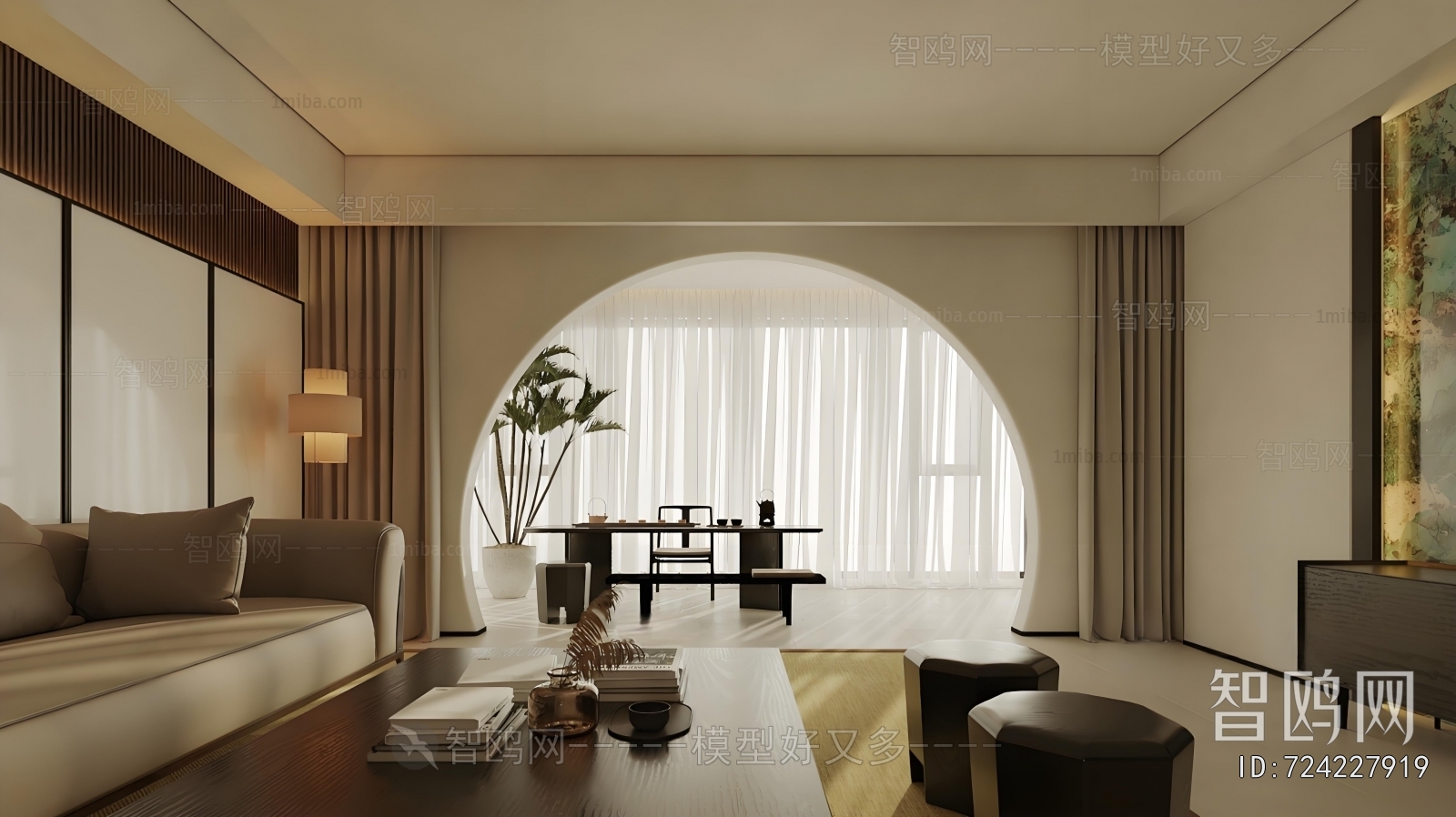 New Chinese Style A Living Room