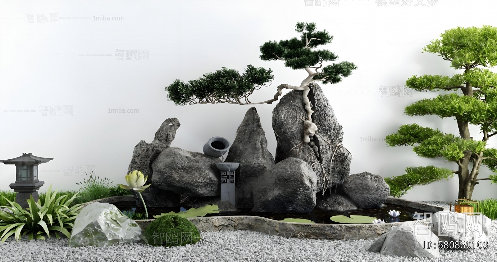 New Chinese Style Rockery Waterscape
