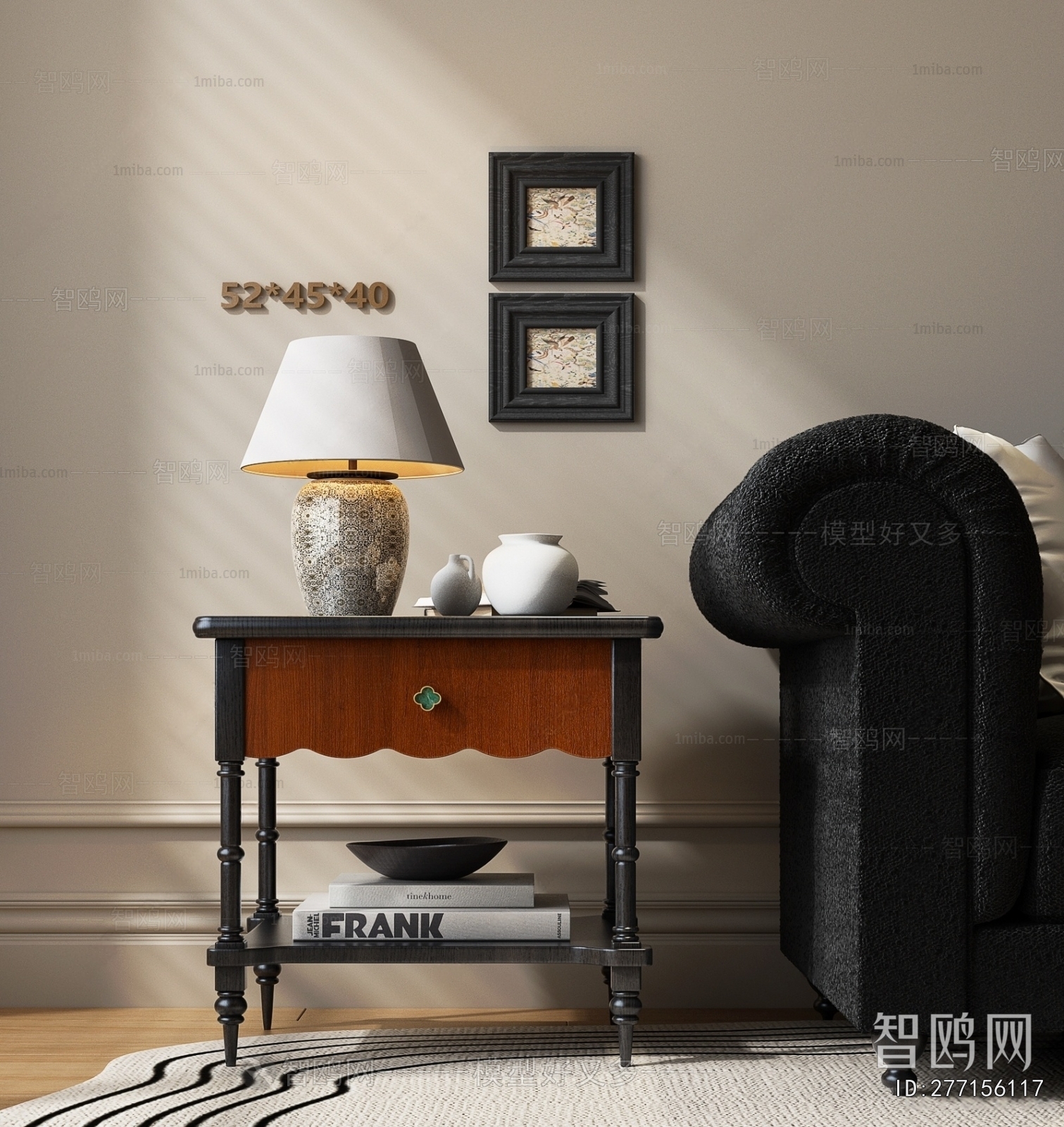 French Style Bedside Cupboard