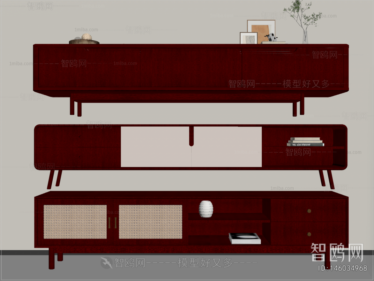 Wabi-sabi Style TV Cabinet