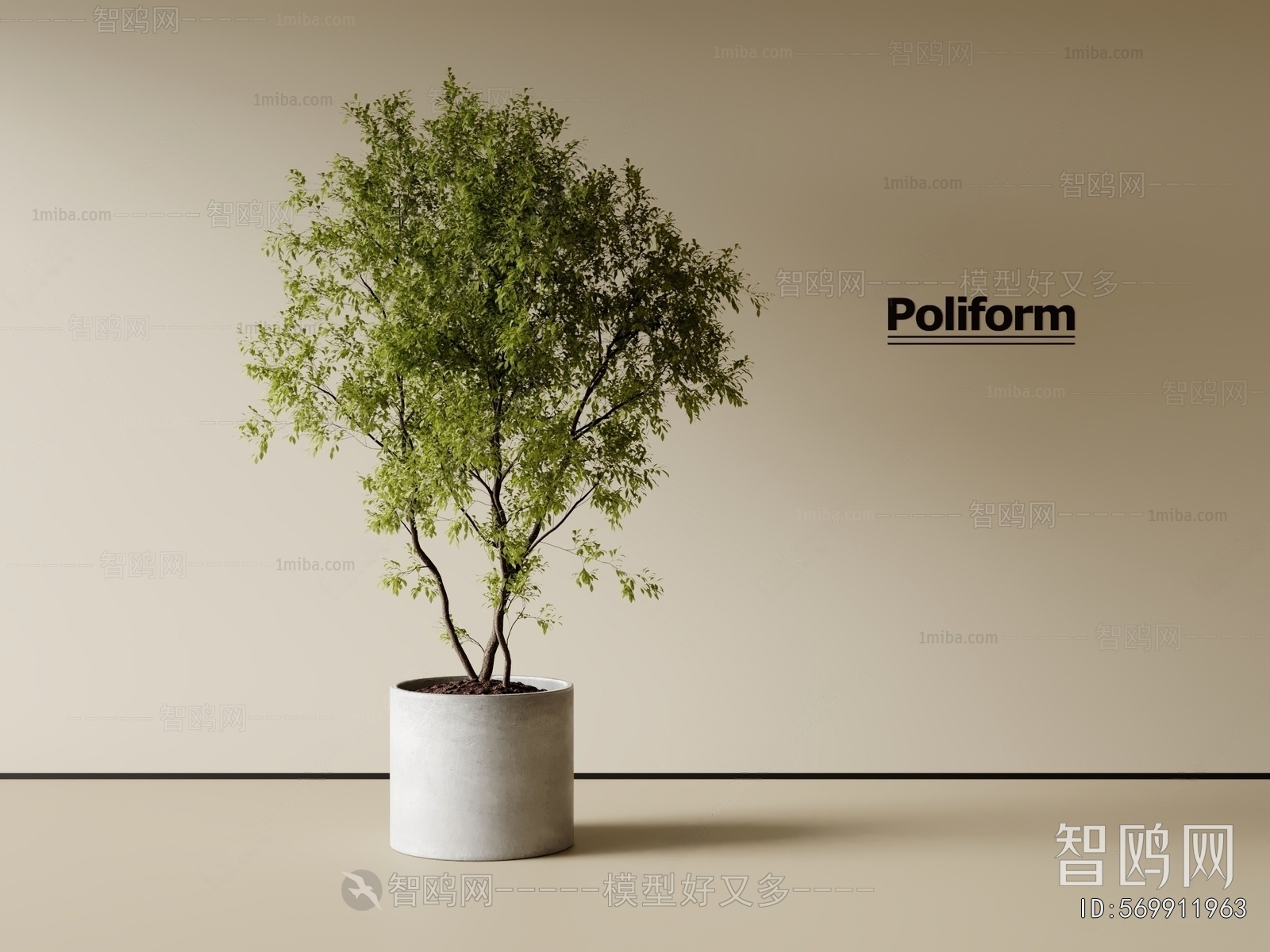 Modern Ground Green Plant Potted Plants