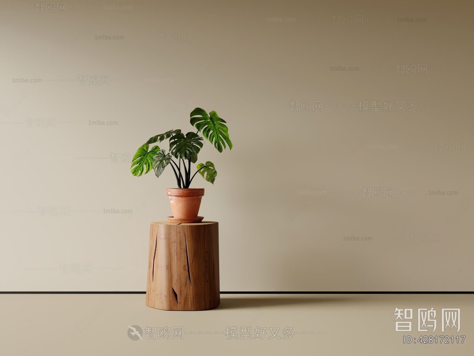 Modern Potted Green Plant