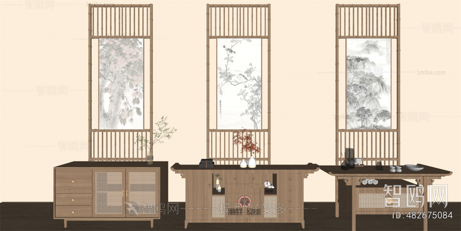 New Chinese Style Entrance Cabinet