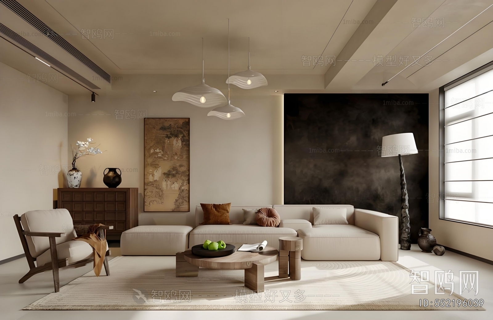 New Chinese Style A Living Room