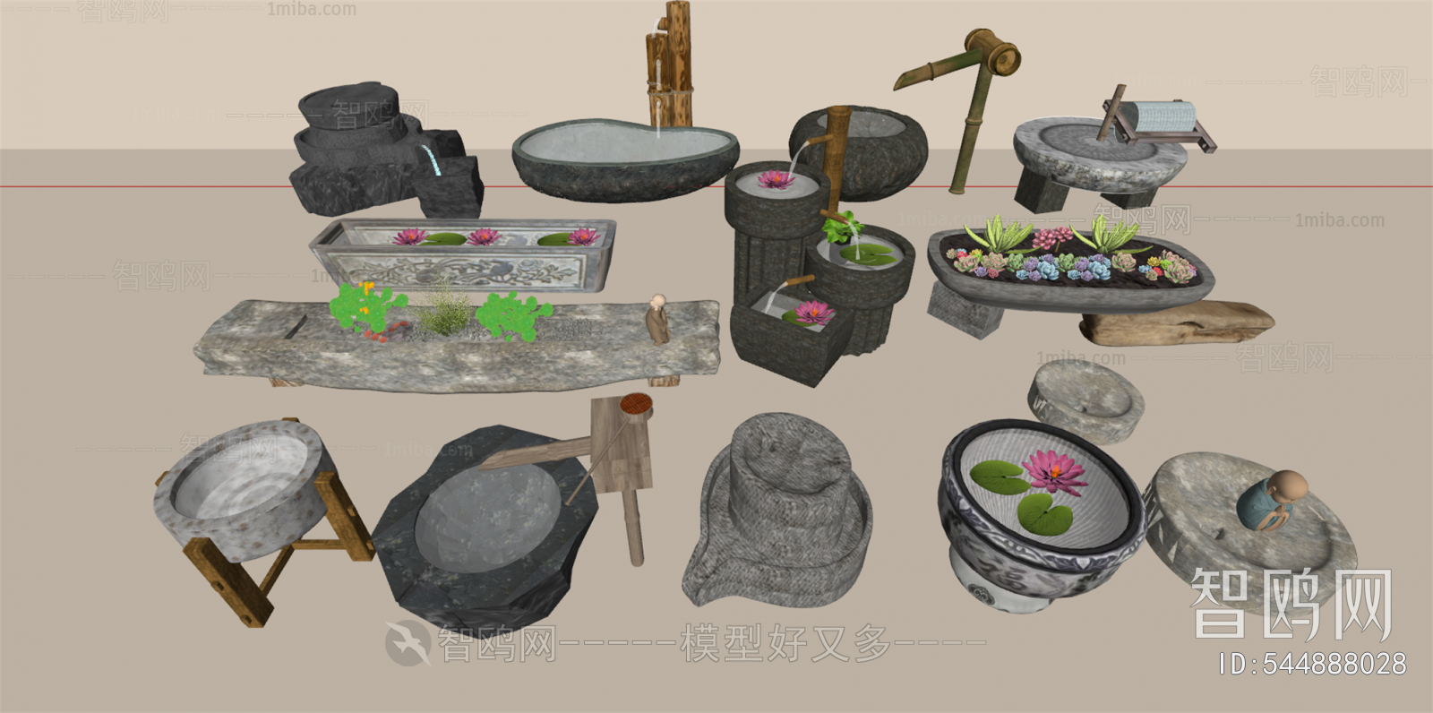 Chinese Style Rockery Waterscape