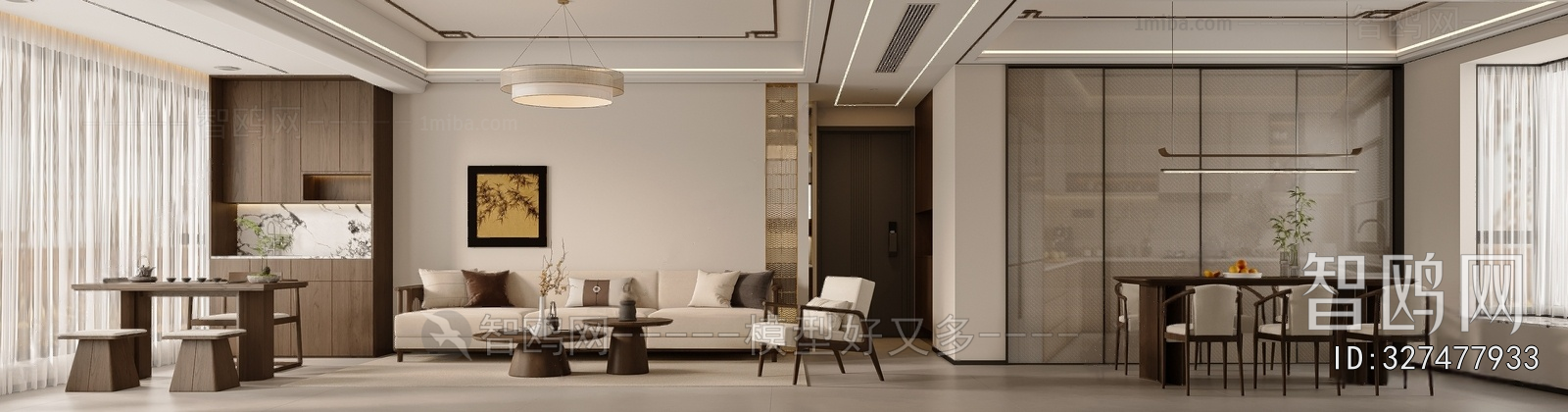 New Chinese Style A Living Room