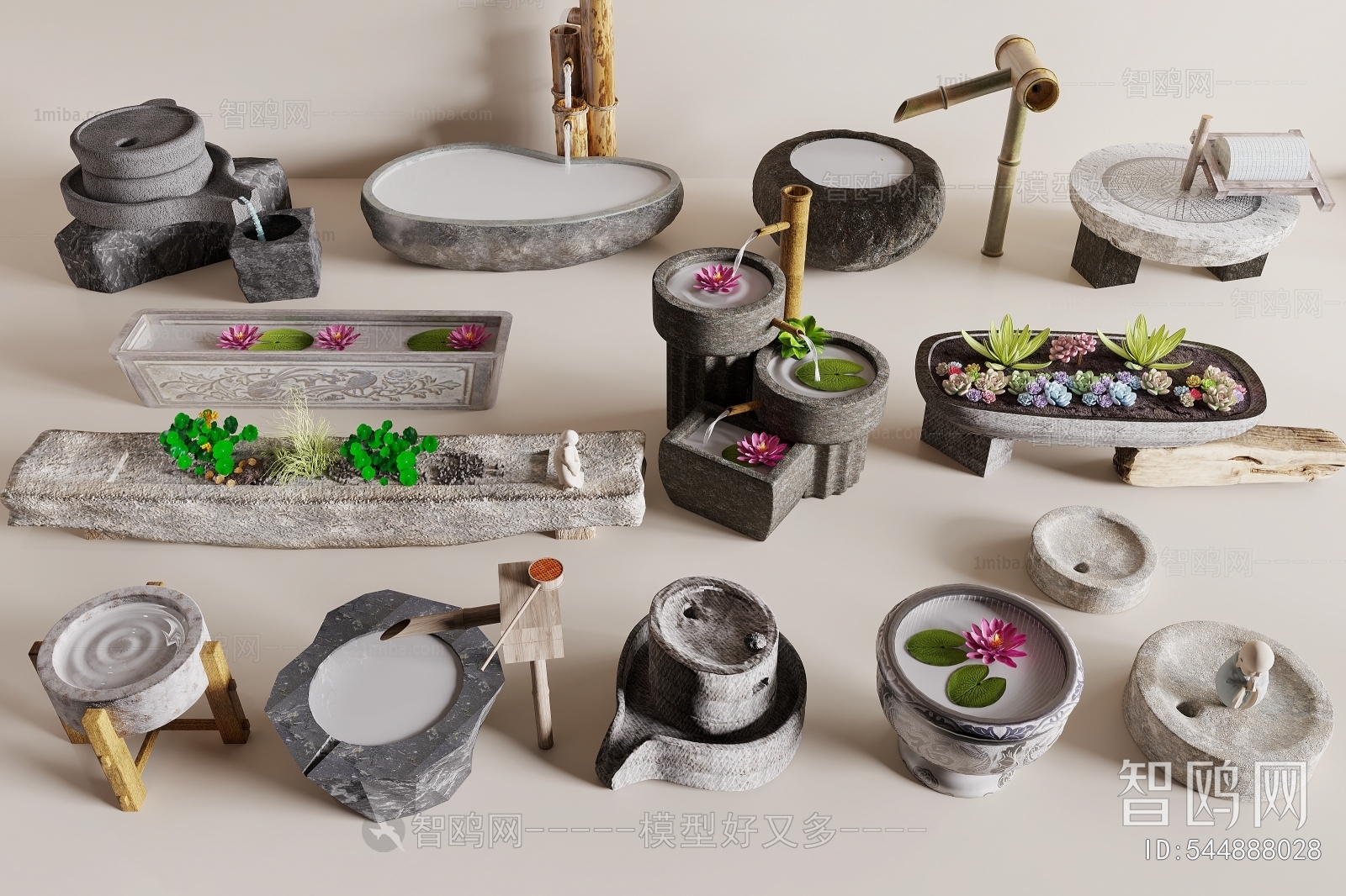 Chinese Style Rockery Waterscape