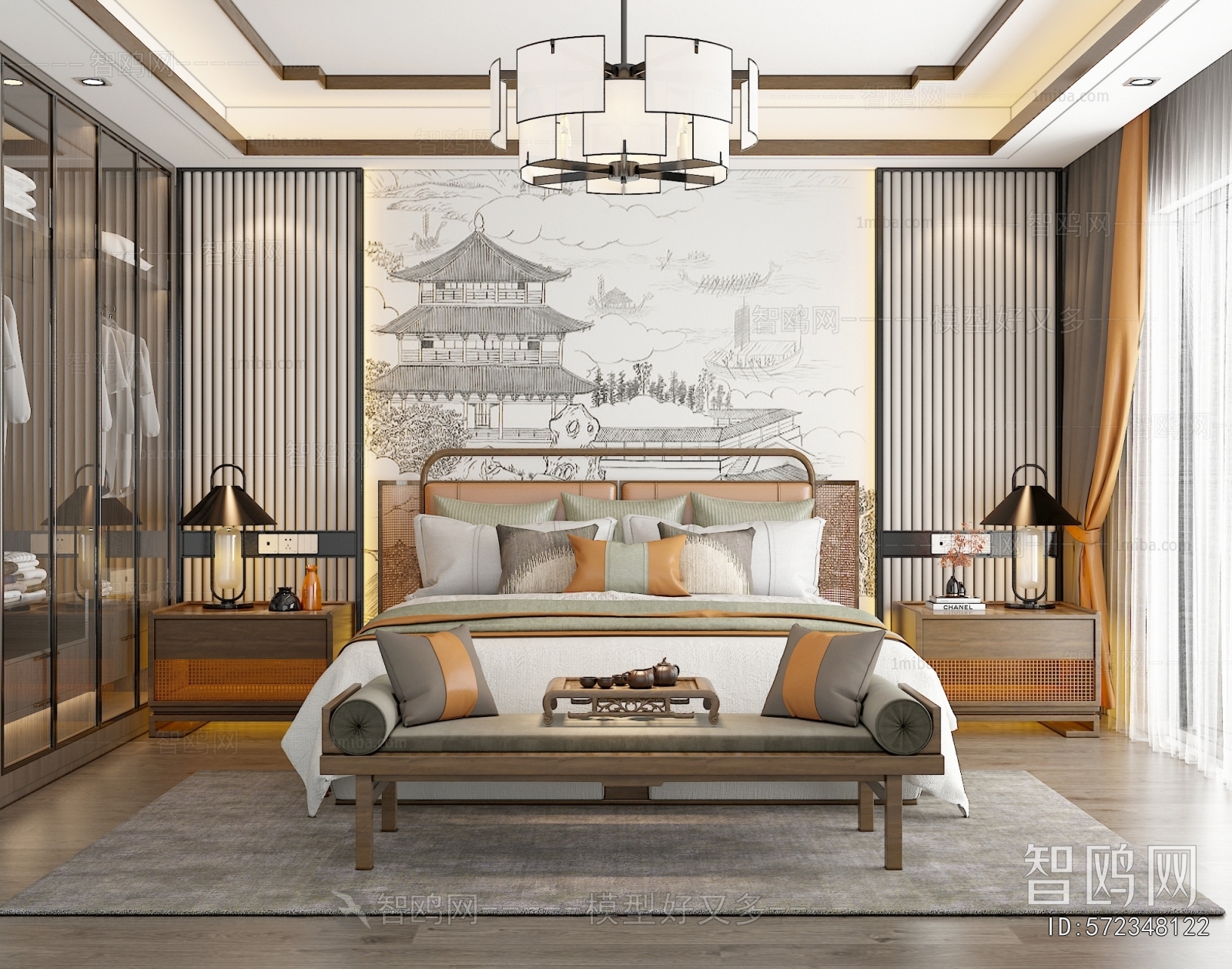 New Chinese Style Bedroom