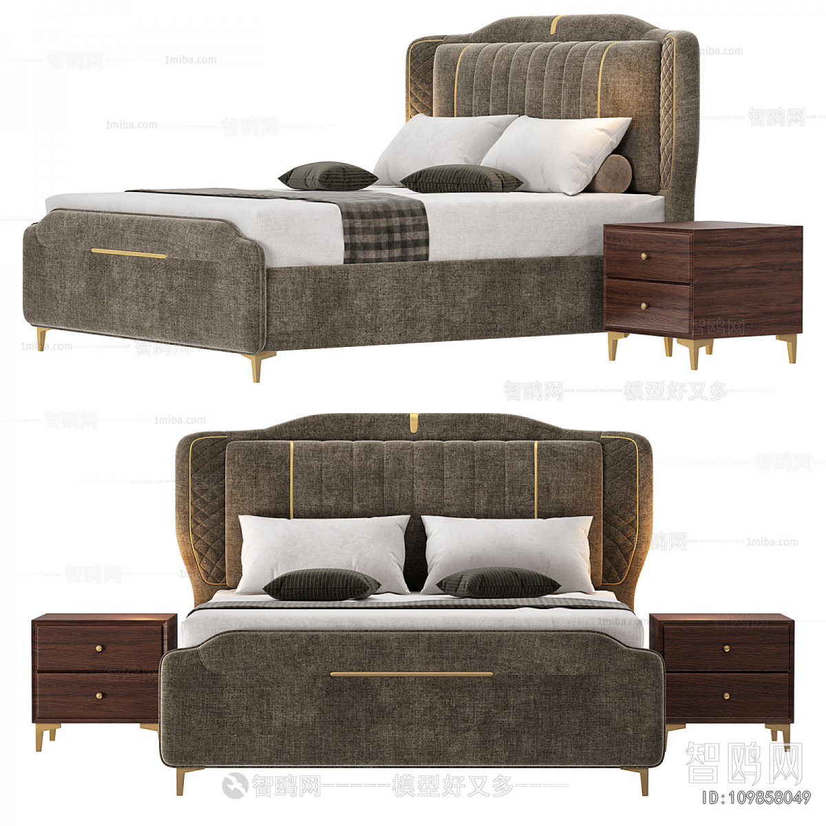 Simple European Style Double Bed